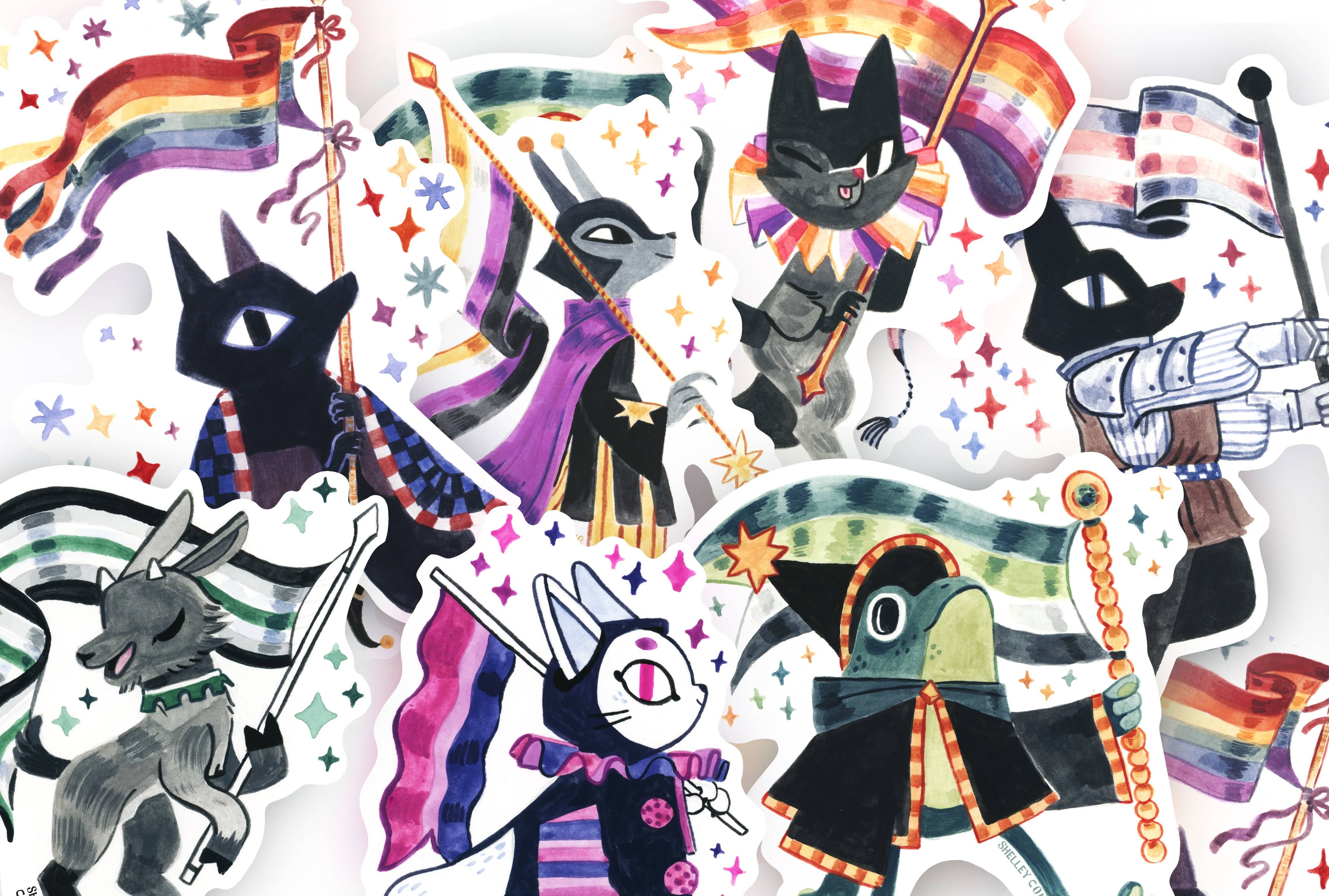 Agender Goat Sticker – Queer Cuties Medieval Pride 