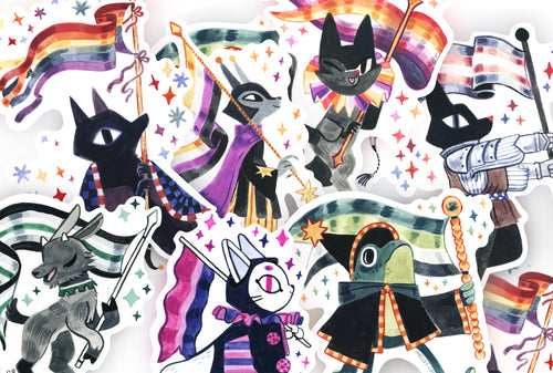 Agender Goat Sticker – Queer Cuties Medieval Pride 