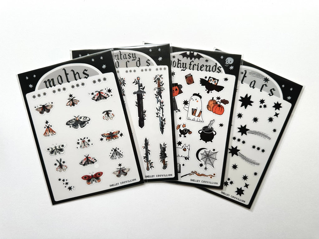 Black Stars sticker sheet