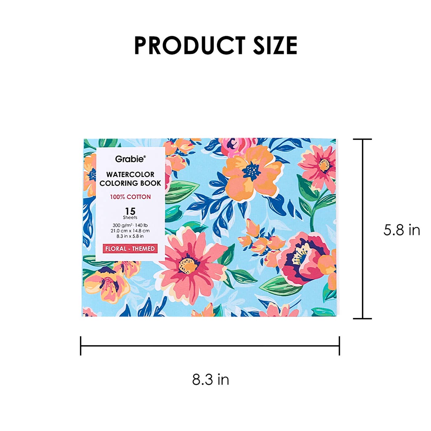 Grabie - 140LB Floral-Themed Watercolor Coloring Book