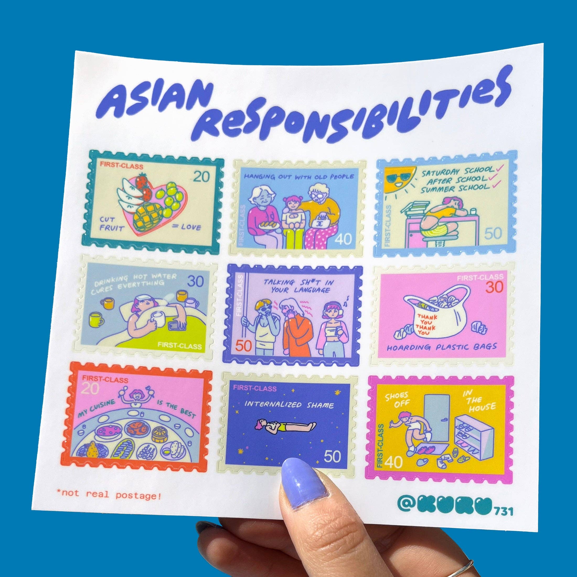 Asian Responsibilities Stamp Sticker Sheet