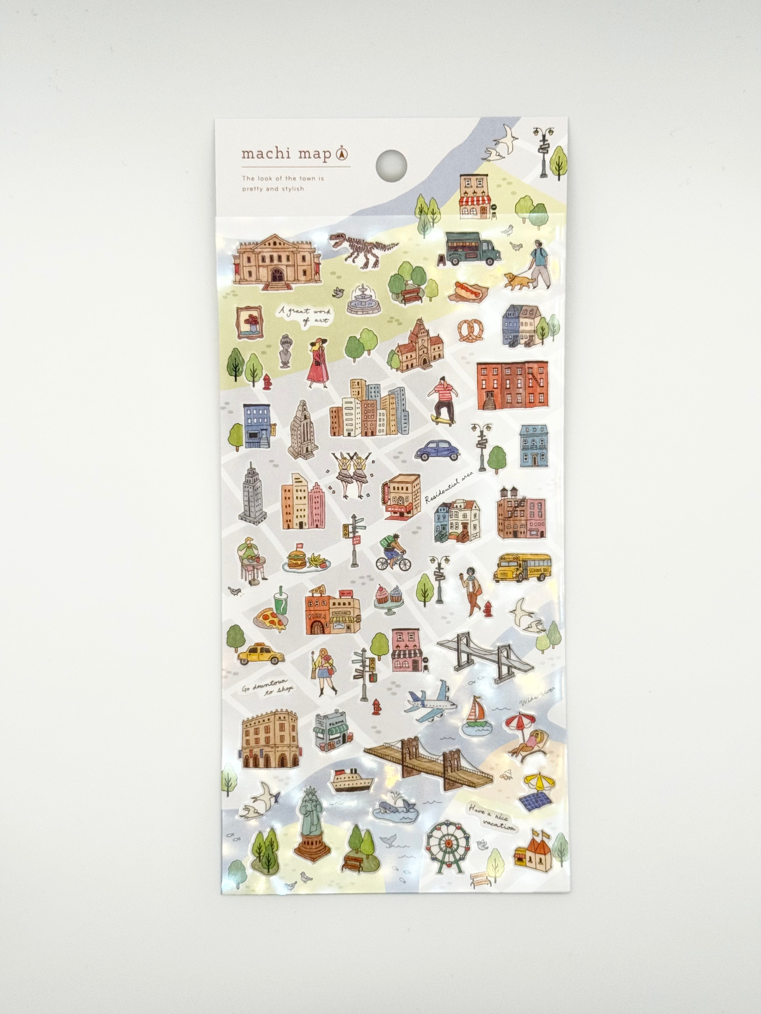 Machi Map Sticker Sheet - Blue City