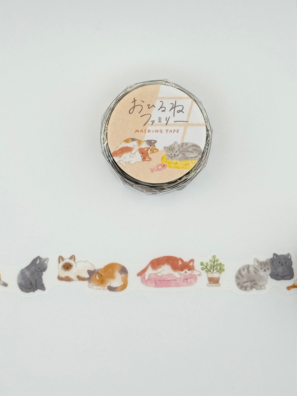 Mind Wave Die-Cut Washi Masking Tape - Naptime Family - Short-Haired Cats