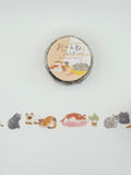 Mind Wave Die-Cut Washi Masking Tape - Naptime Family - Short-Haired Cats