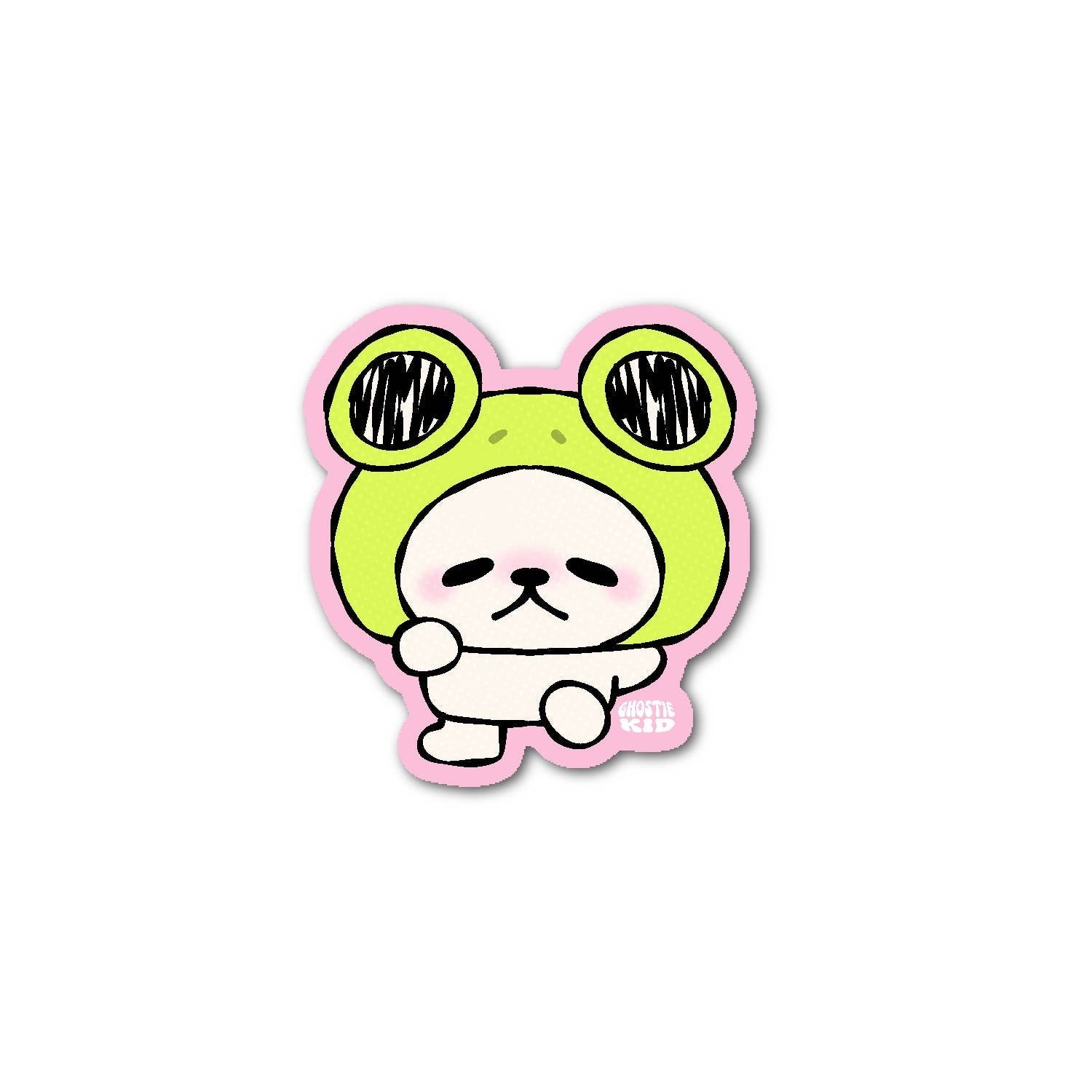 Japanese Mascot Dog Frog - Vinyl Sticker
