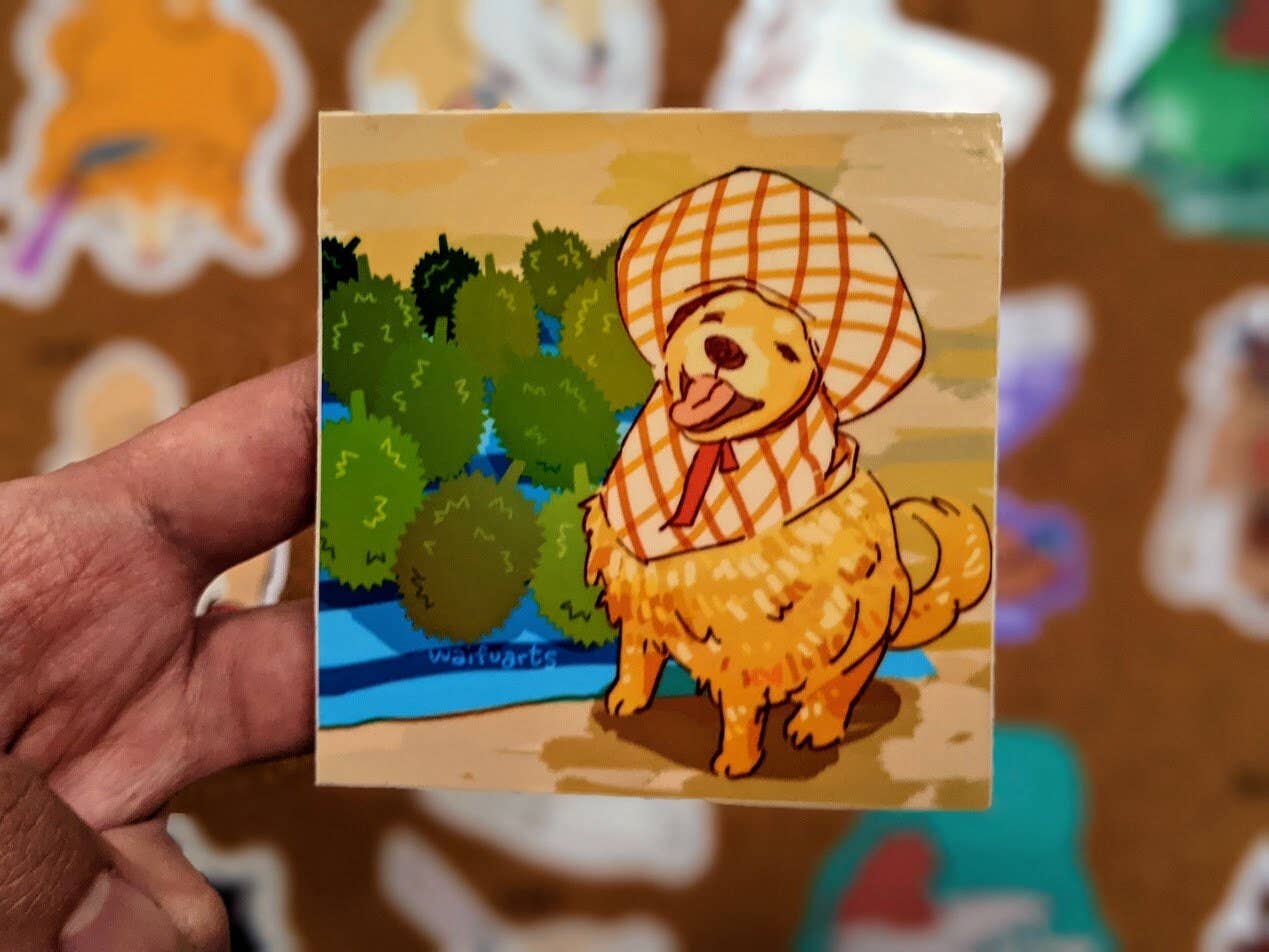 Durian Seller Doggo Vinyl Sticker