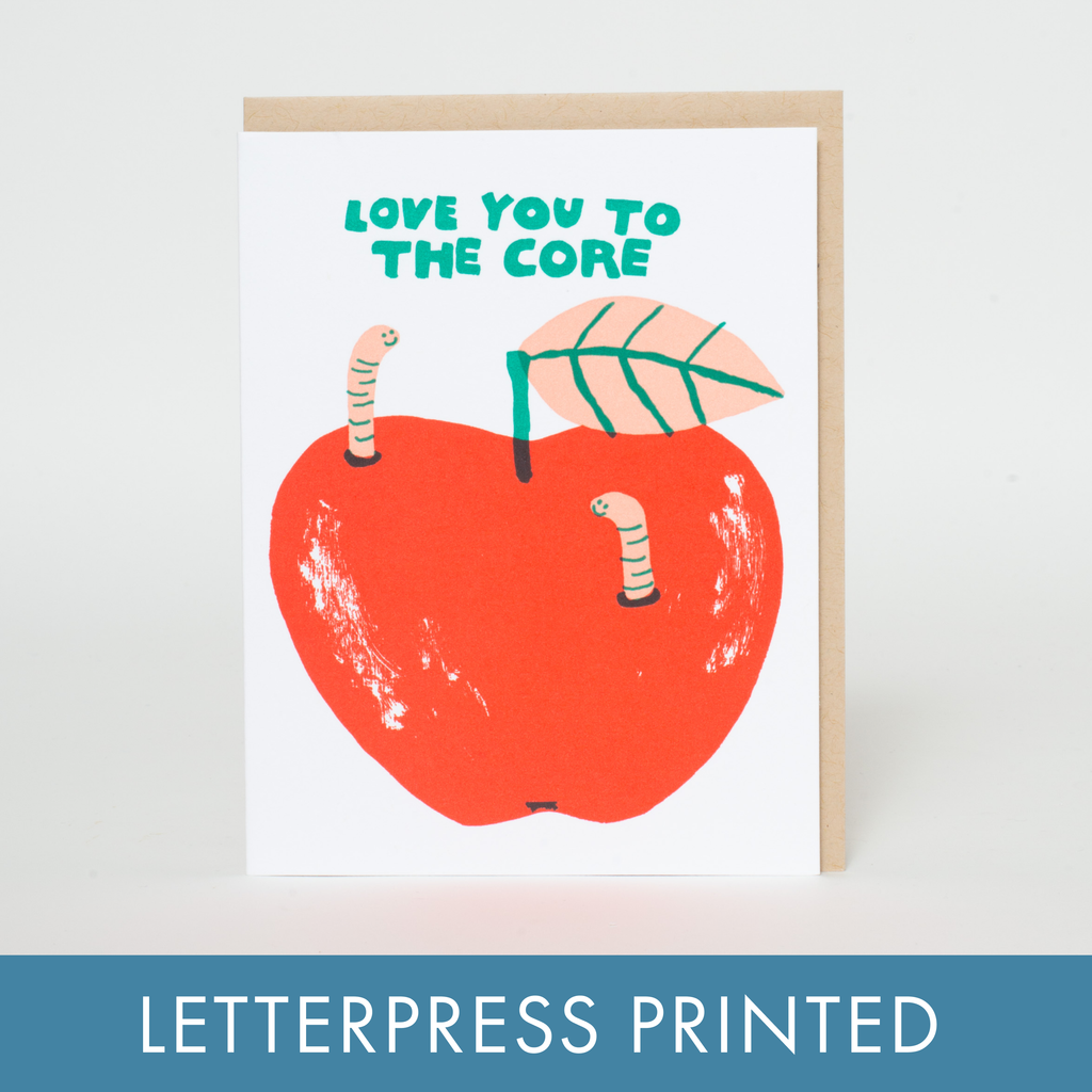 Love Worms Letterpress Greeting Card by Egg Press