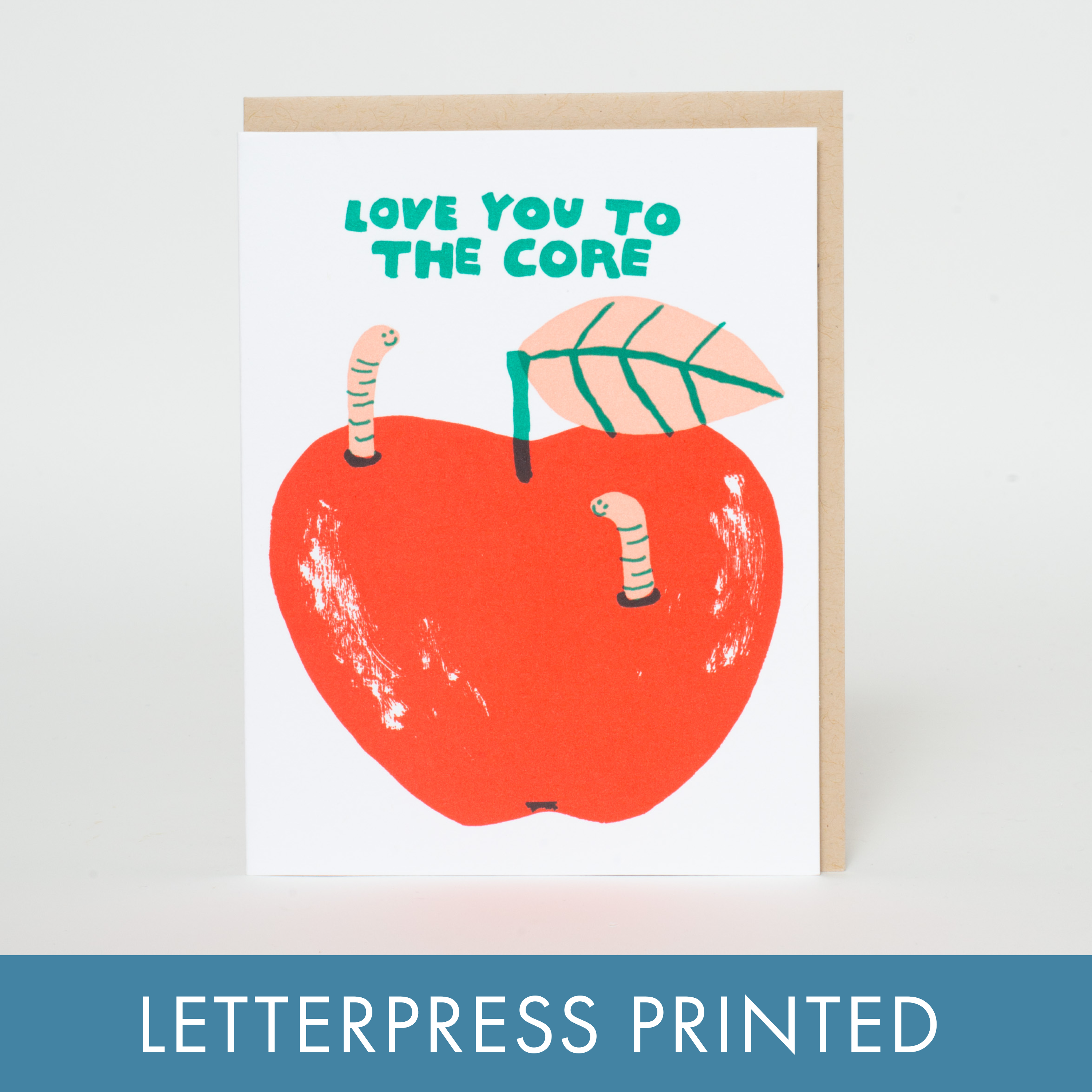Love Worms Letterpress Greeting Card by Egg Press