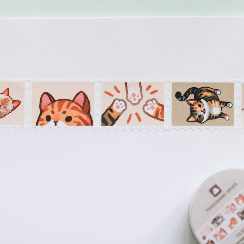 Stamp Washi Tape - Tabby Cats
