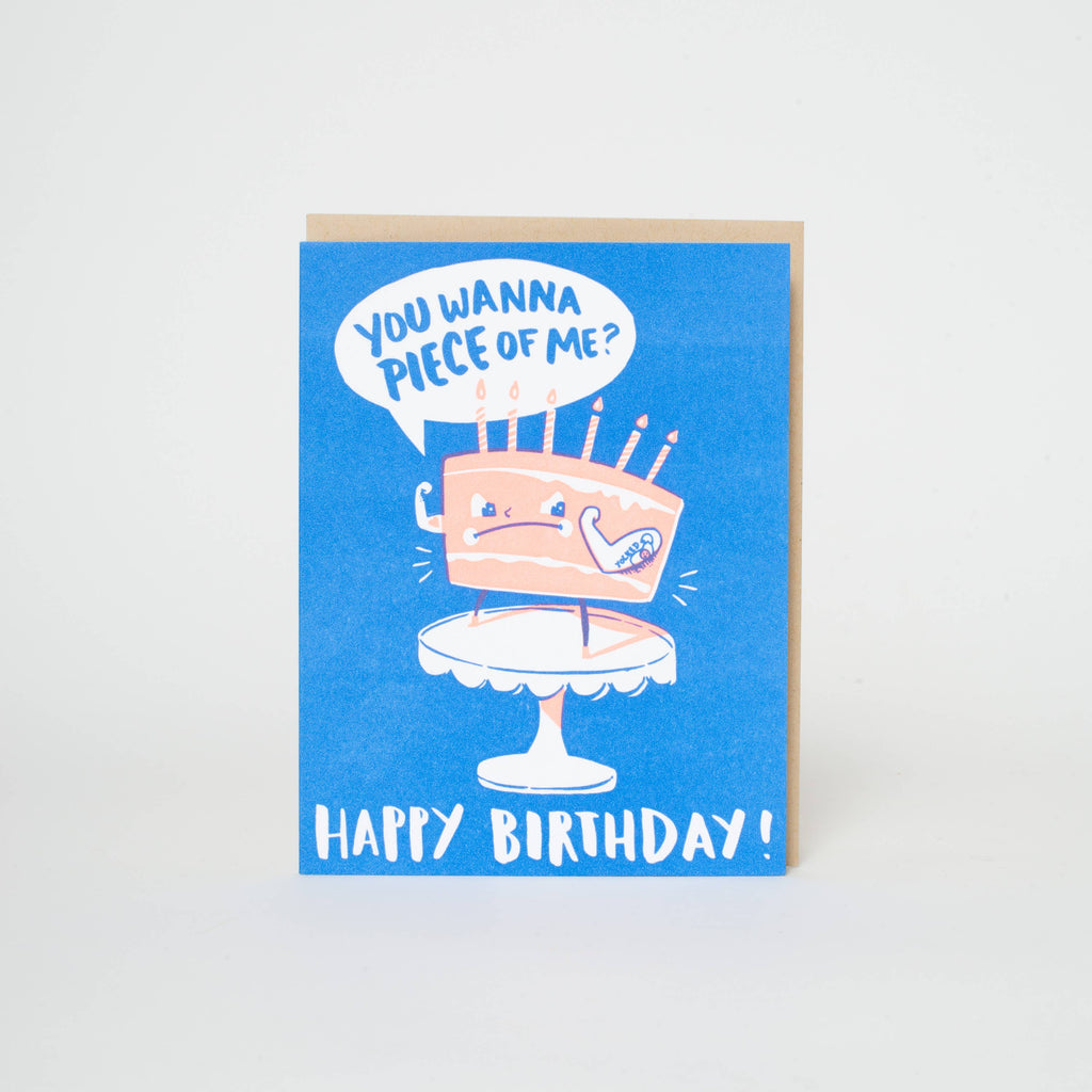 Yolked Birthday Cake Punny Letterpress Greeting Card by Hello!Lucky