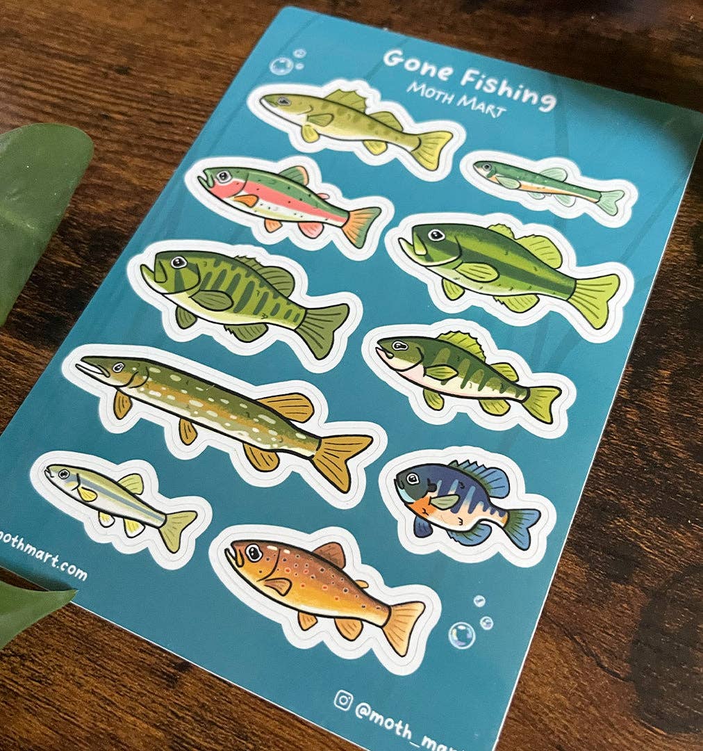 Gone Fishing Sticker Sheet