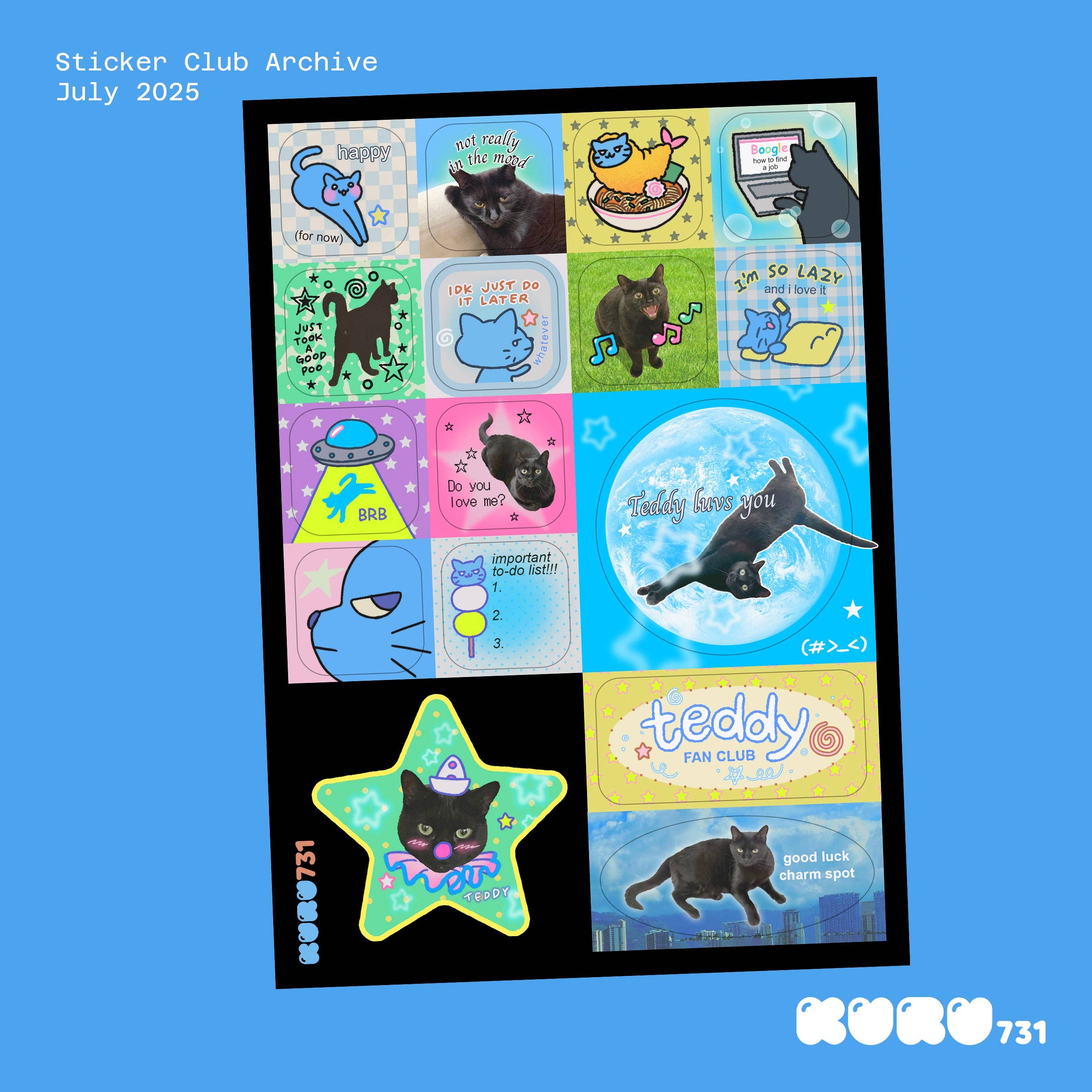 Teddy Mood Sticker Sheet