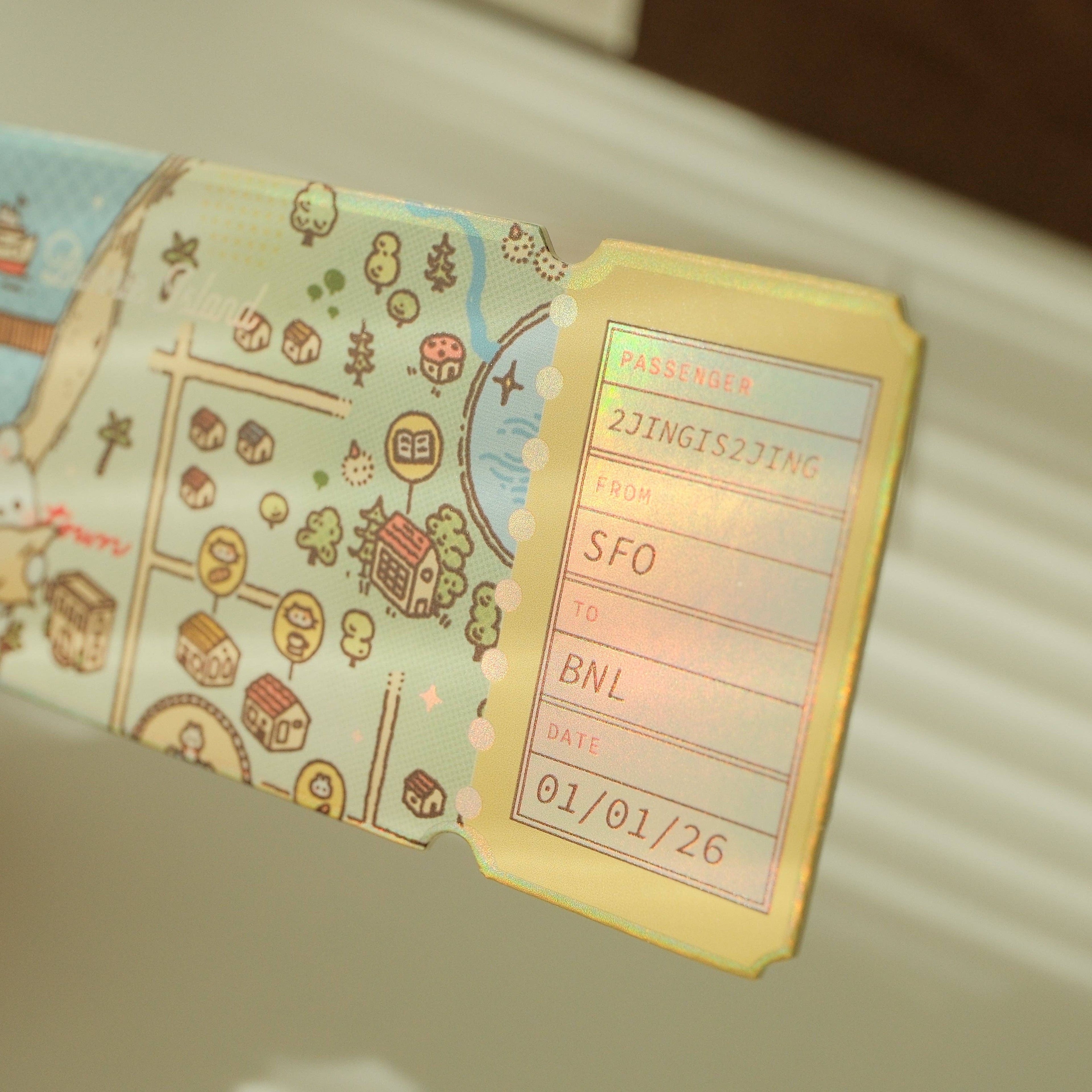 Bunnie Island Boarding Pass Bookmark