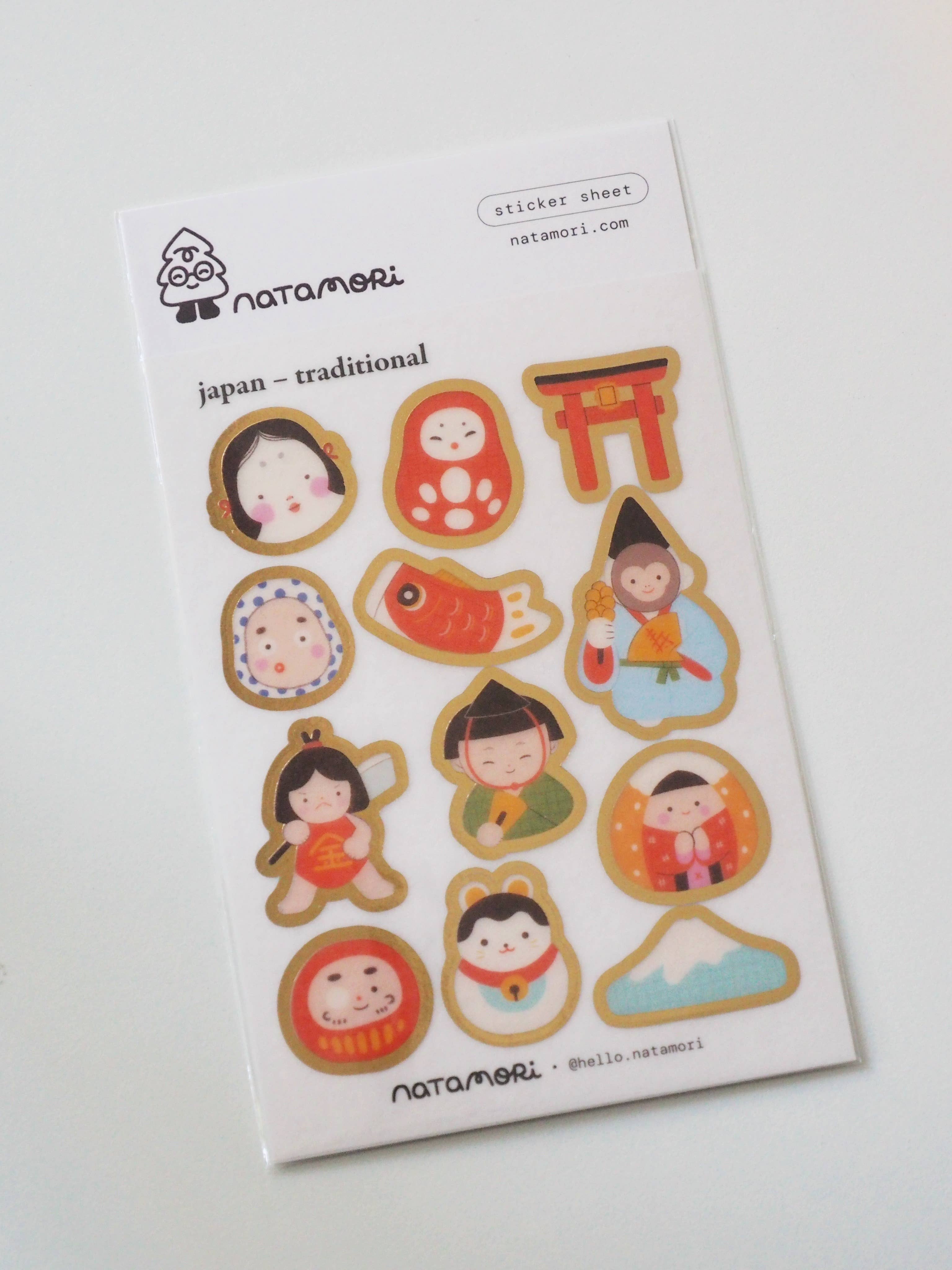 Japan – traditional • washi foil sticker sheet