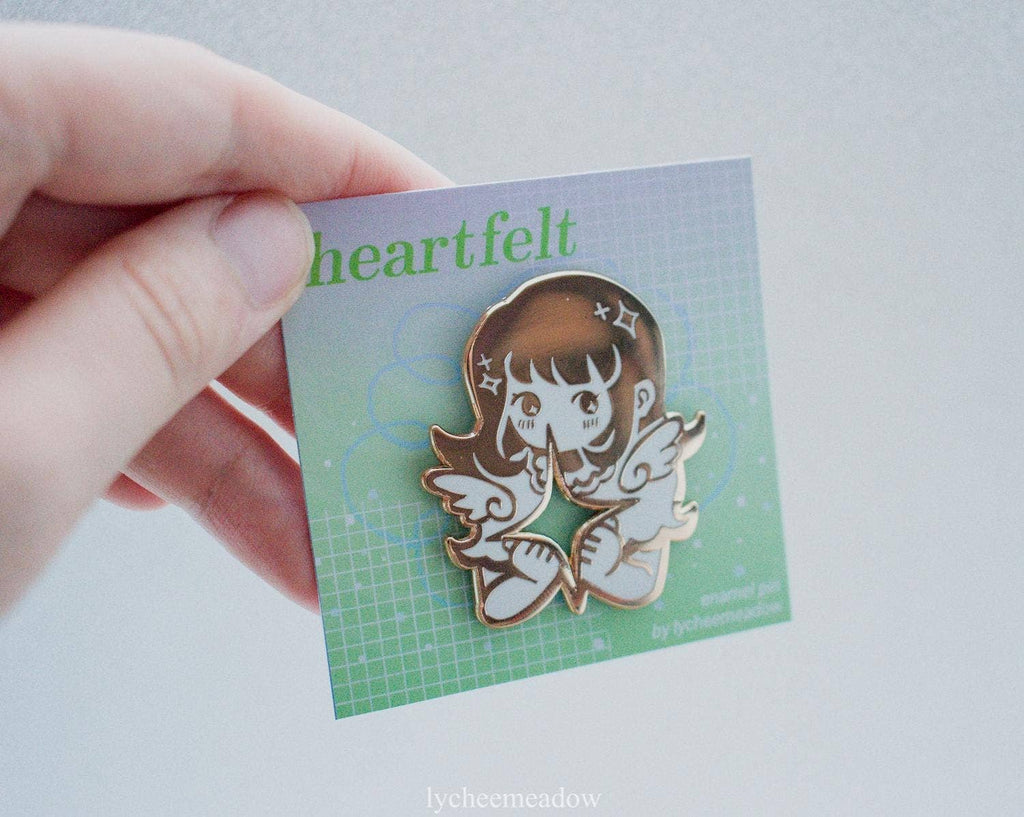 Heartfelt Original Character Enamel Pin | Double Clasp