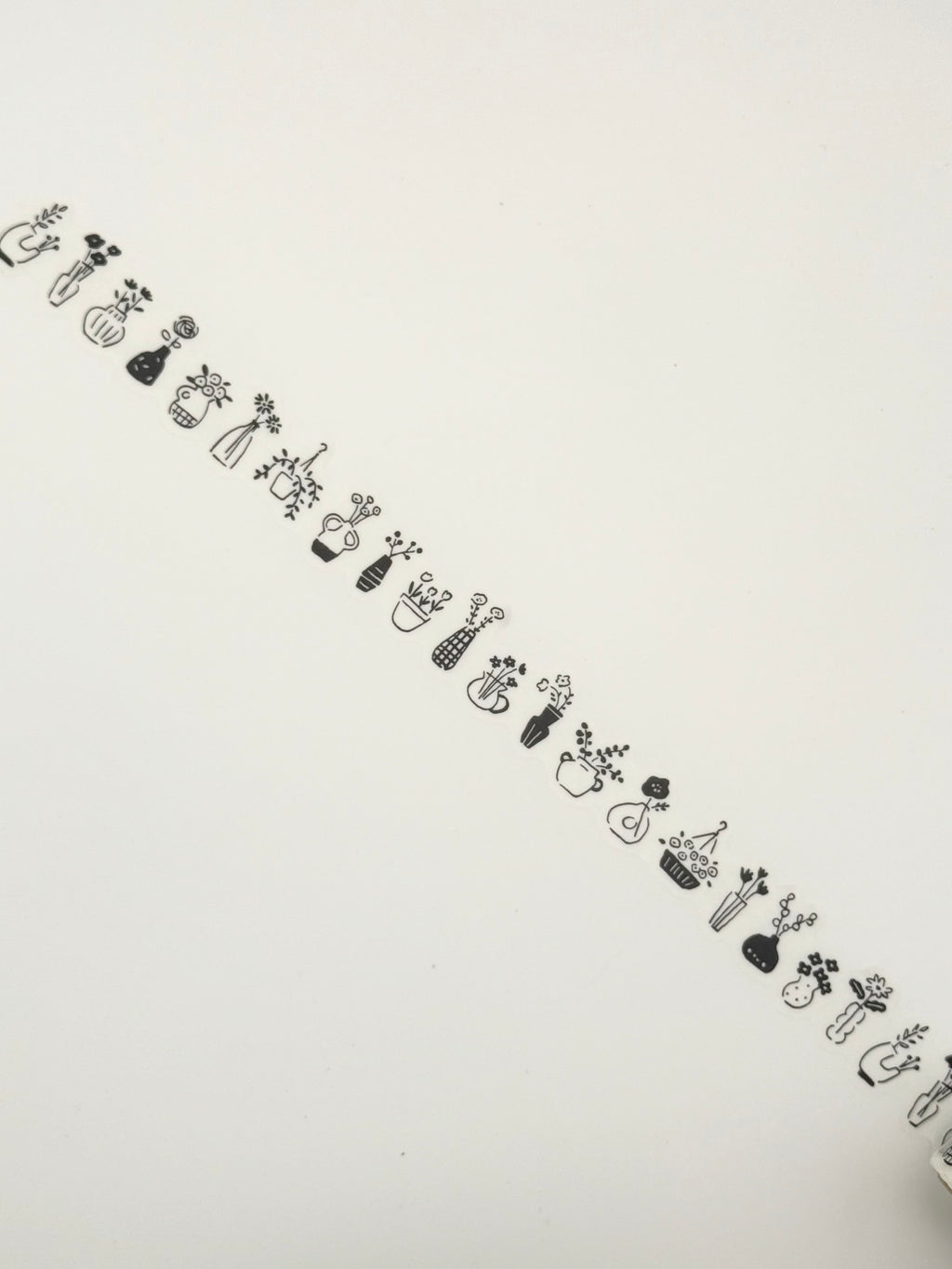 Mind Wave Shirokuro Die-Cut Masking Washi Tape - Black/White Plants