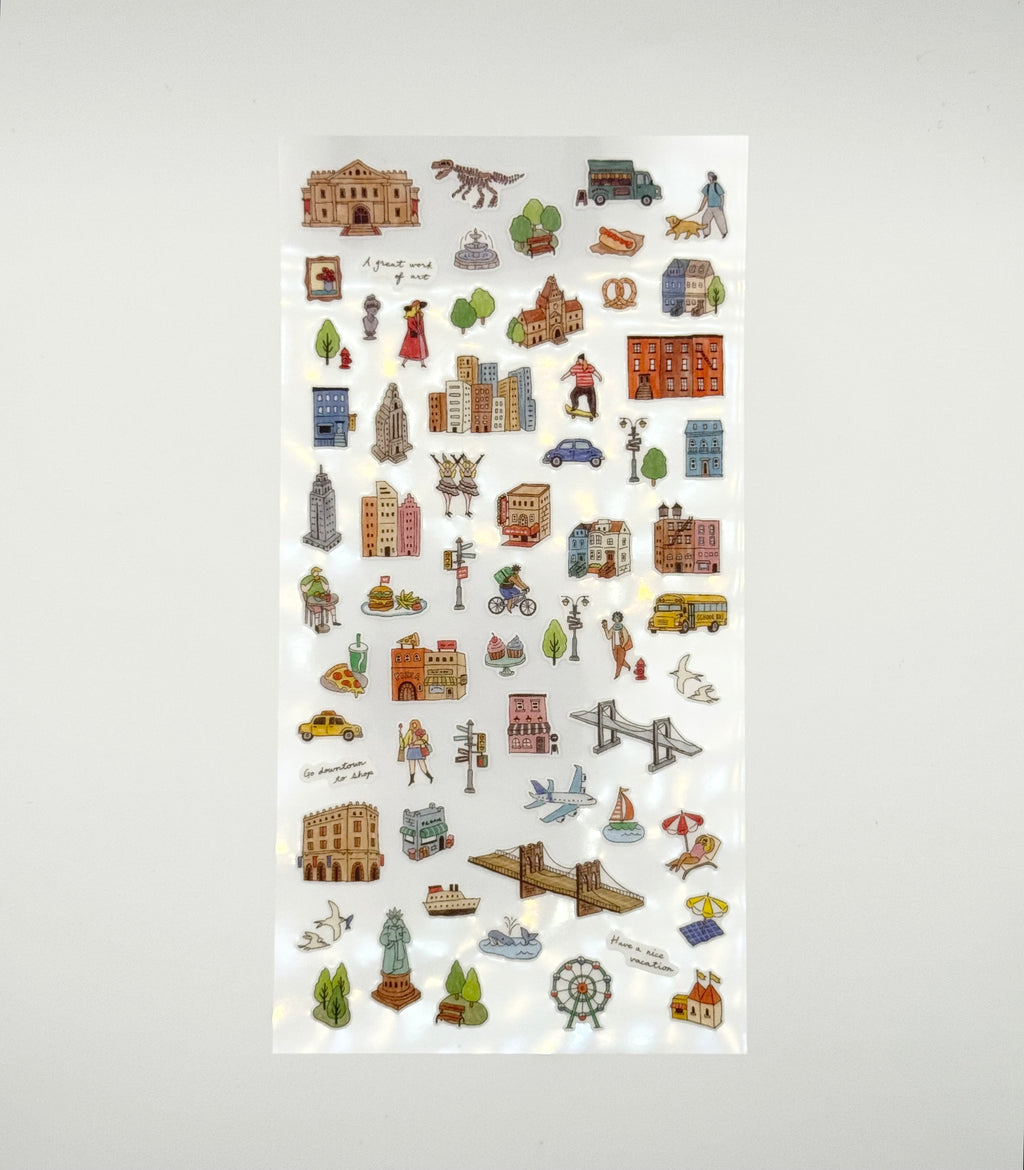 Machi Map Sticker Sheet - Blue City
