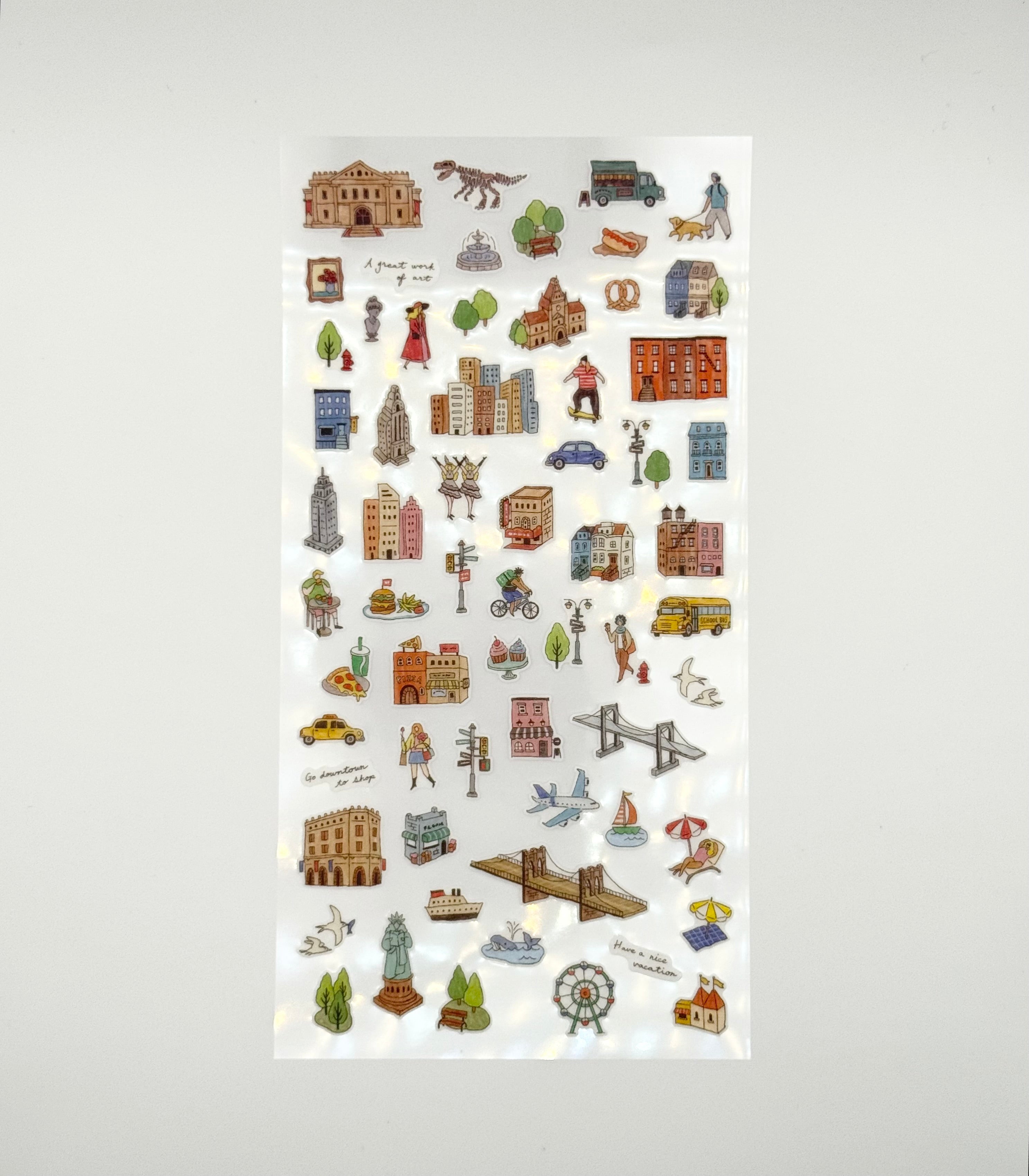 Machi Map Sticker Sheet - Blue City