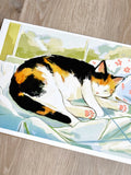 Sleepy Calico Art Print