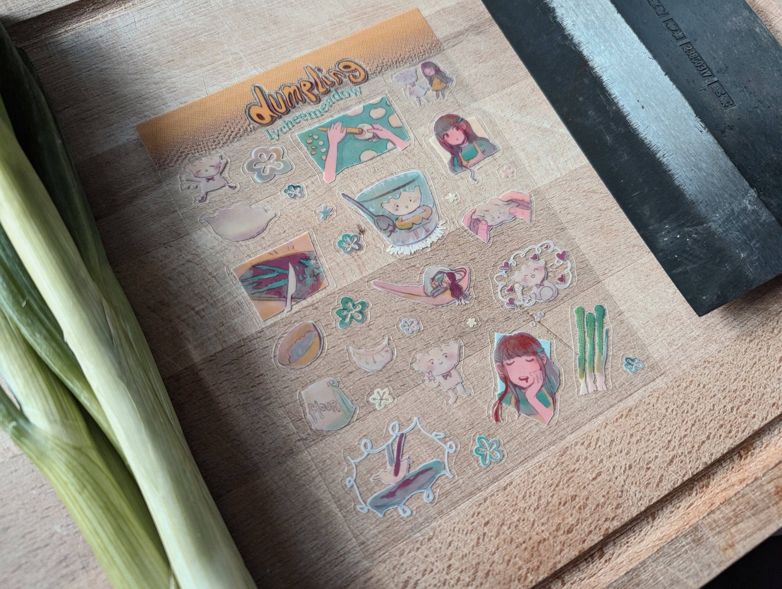 Dumplings Clear Sticker Sheet