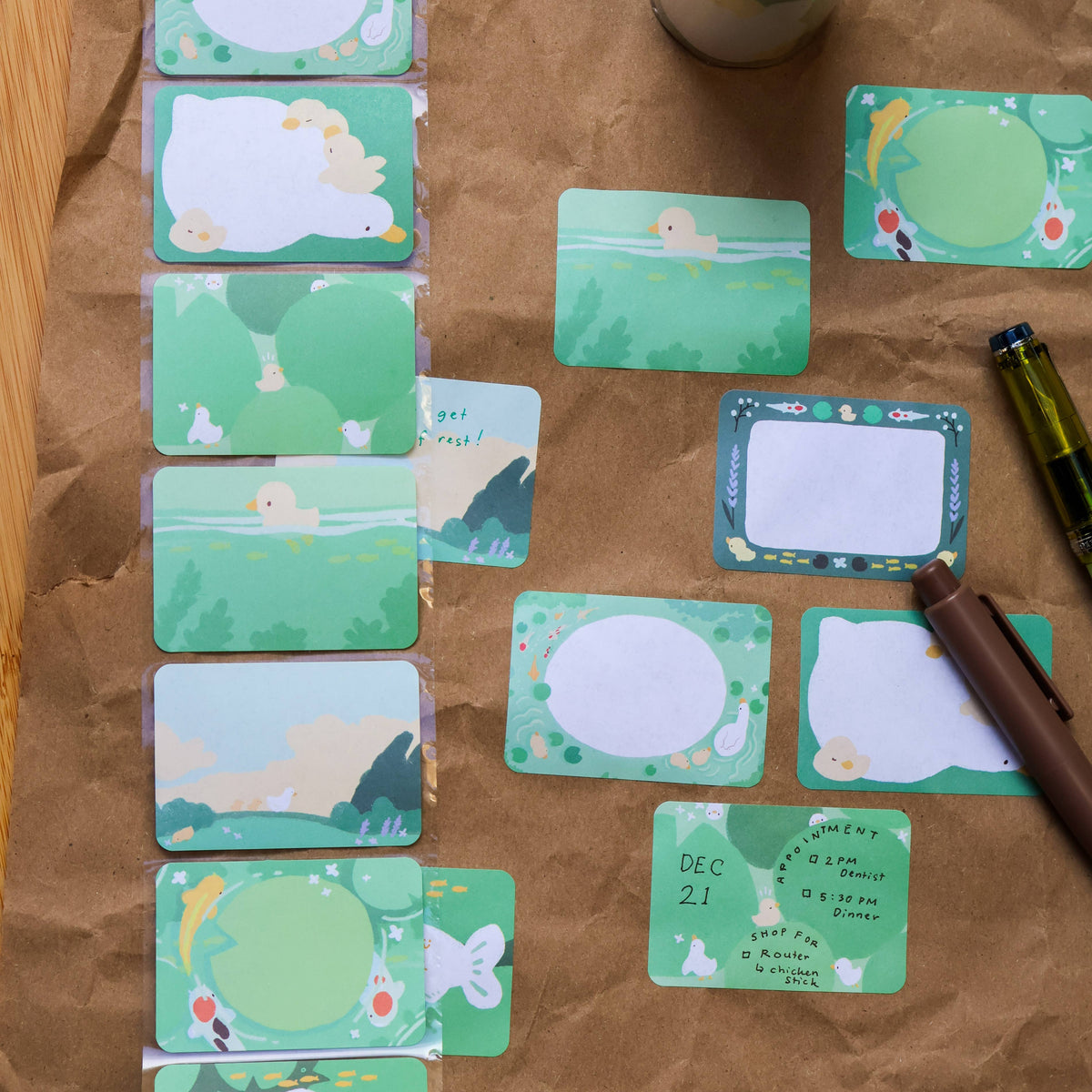 Paper Roll Labels - Ducks in Koi Pond