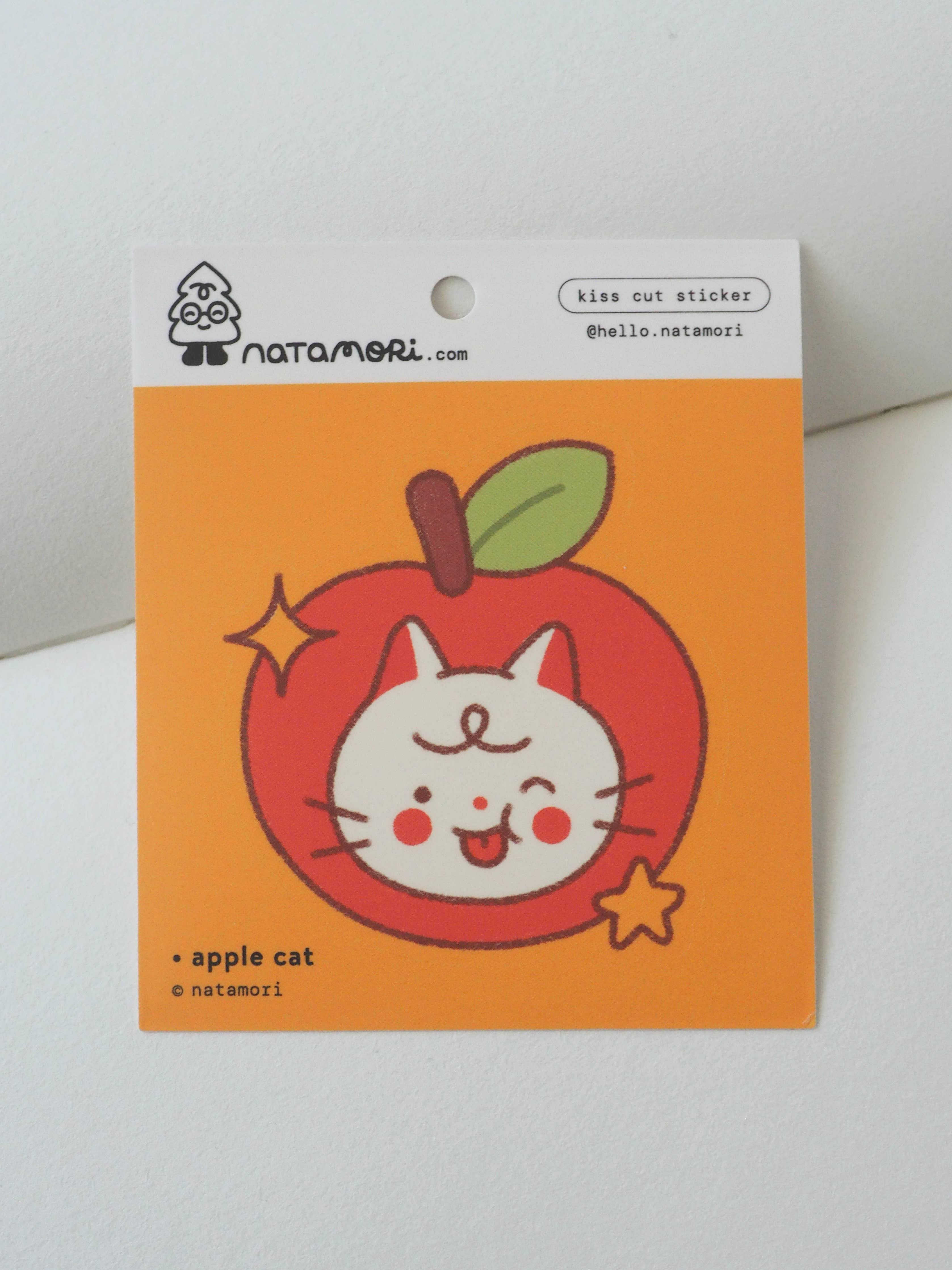 Apple Cat • Single Kiss Cut Vinyl Sticker