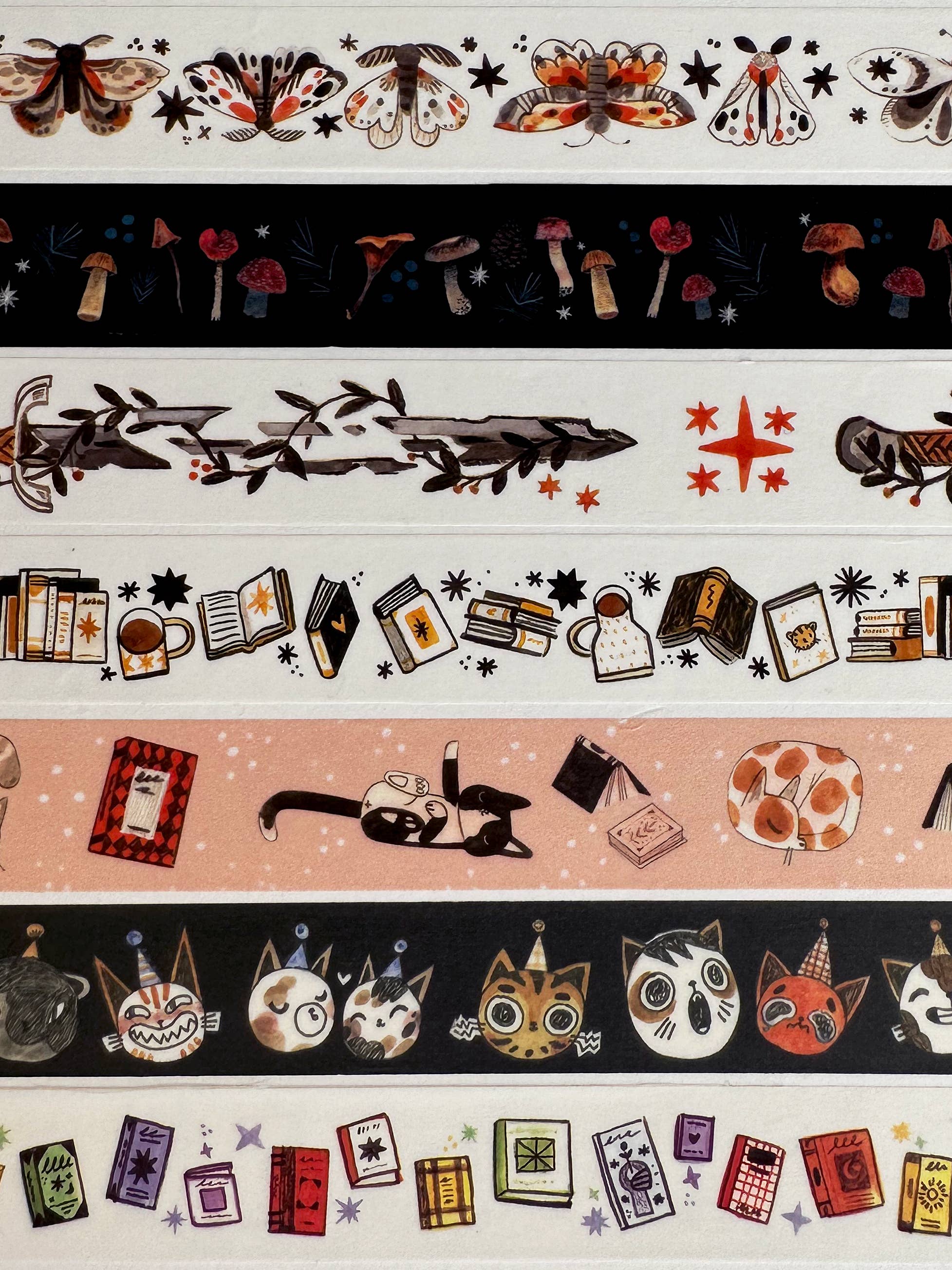 Stars Black and White Pattern Washi Tap