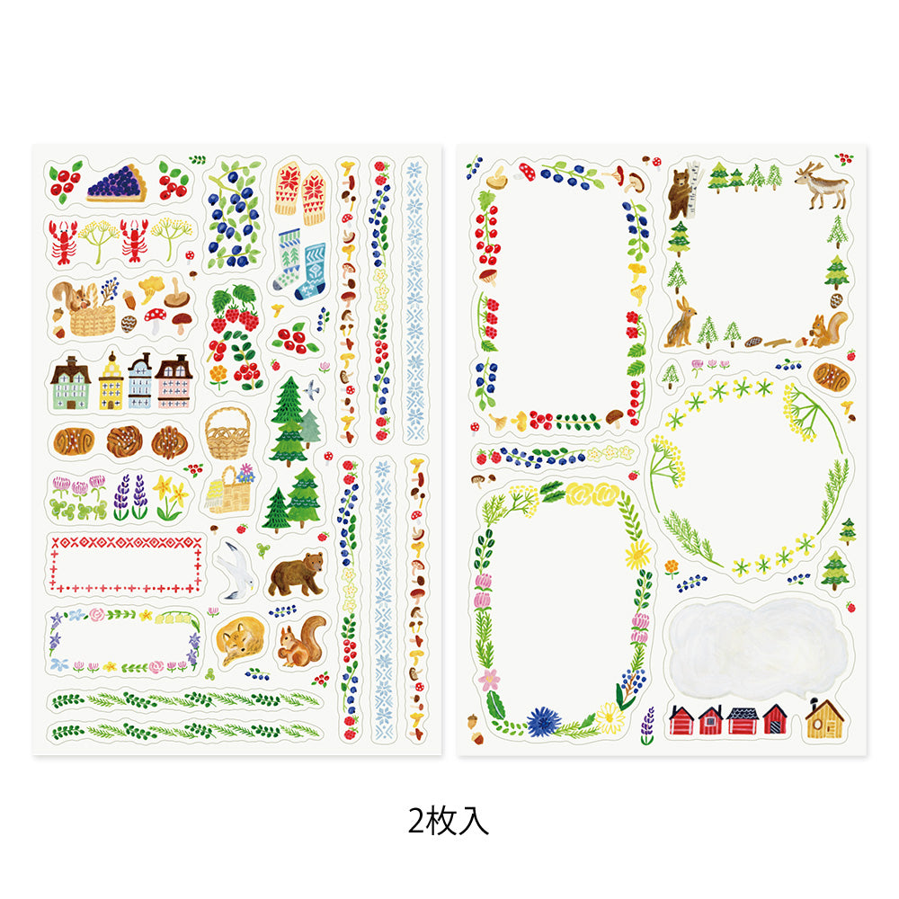 Yuru Log Sticker Sheet - Scandinavia