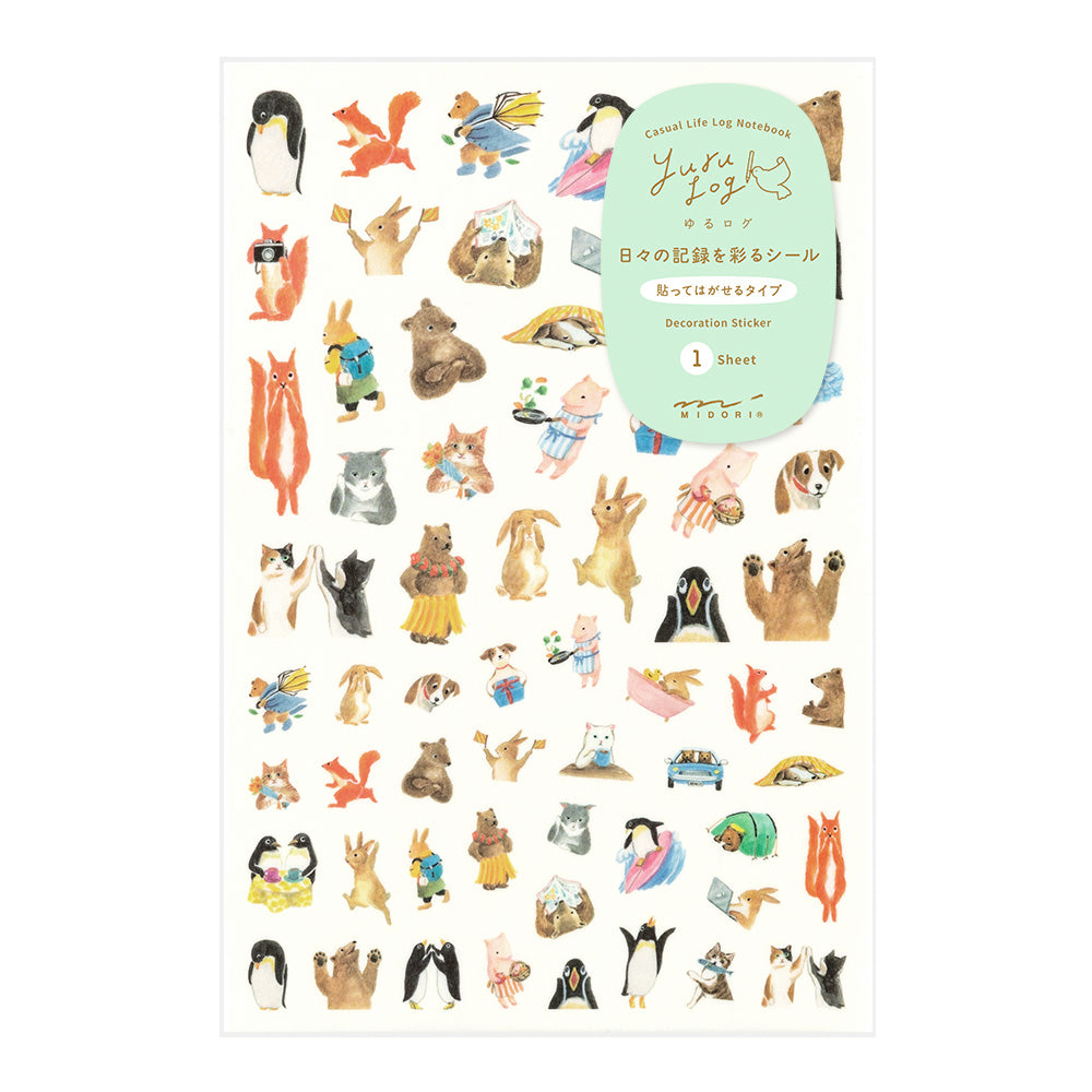 Yuru Log Sticker Sheet - Animal