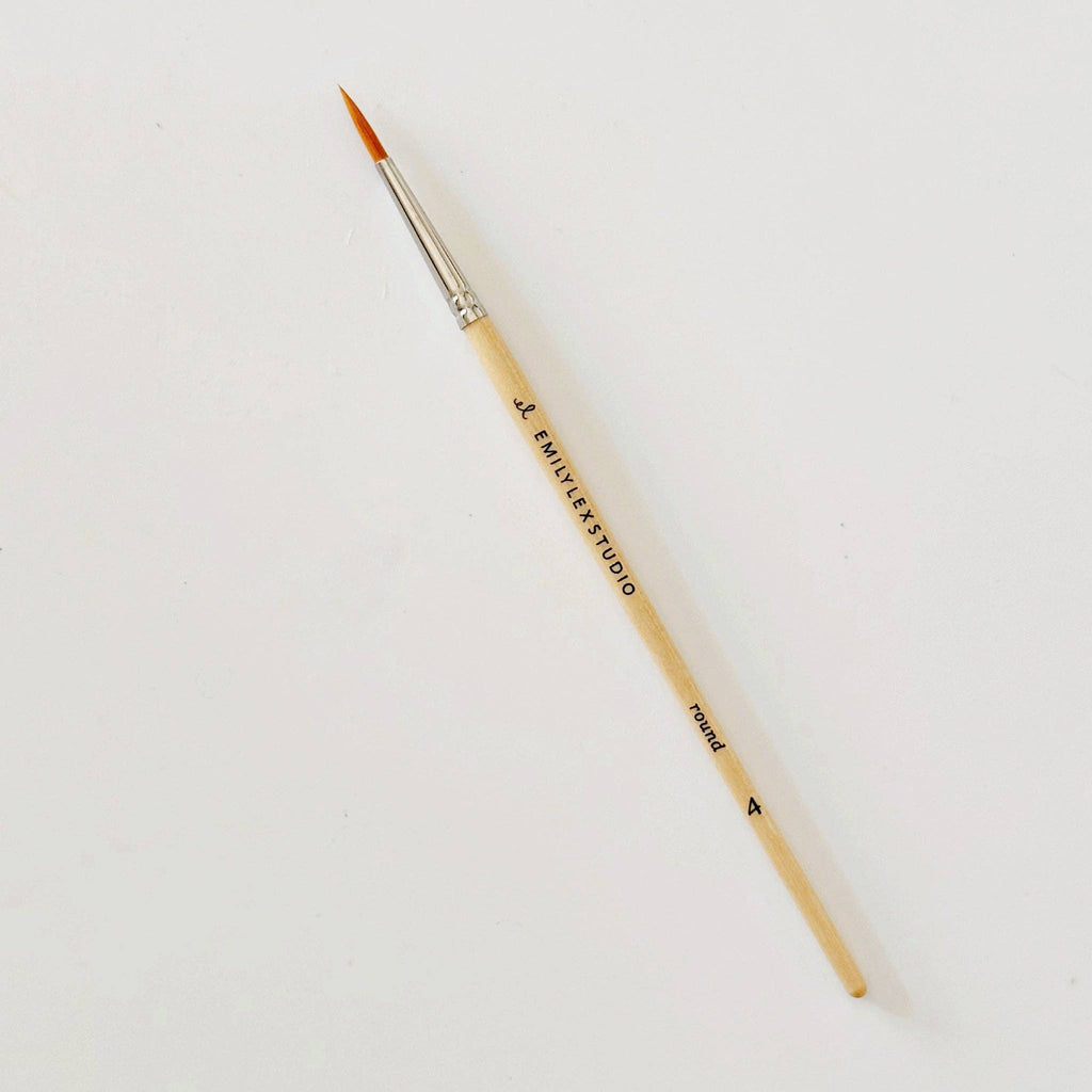 Watercolor paintbrush set of five wood brushes