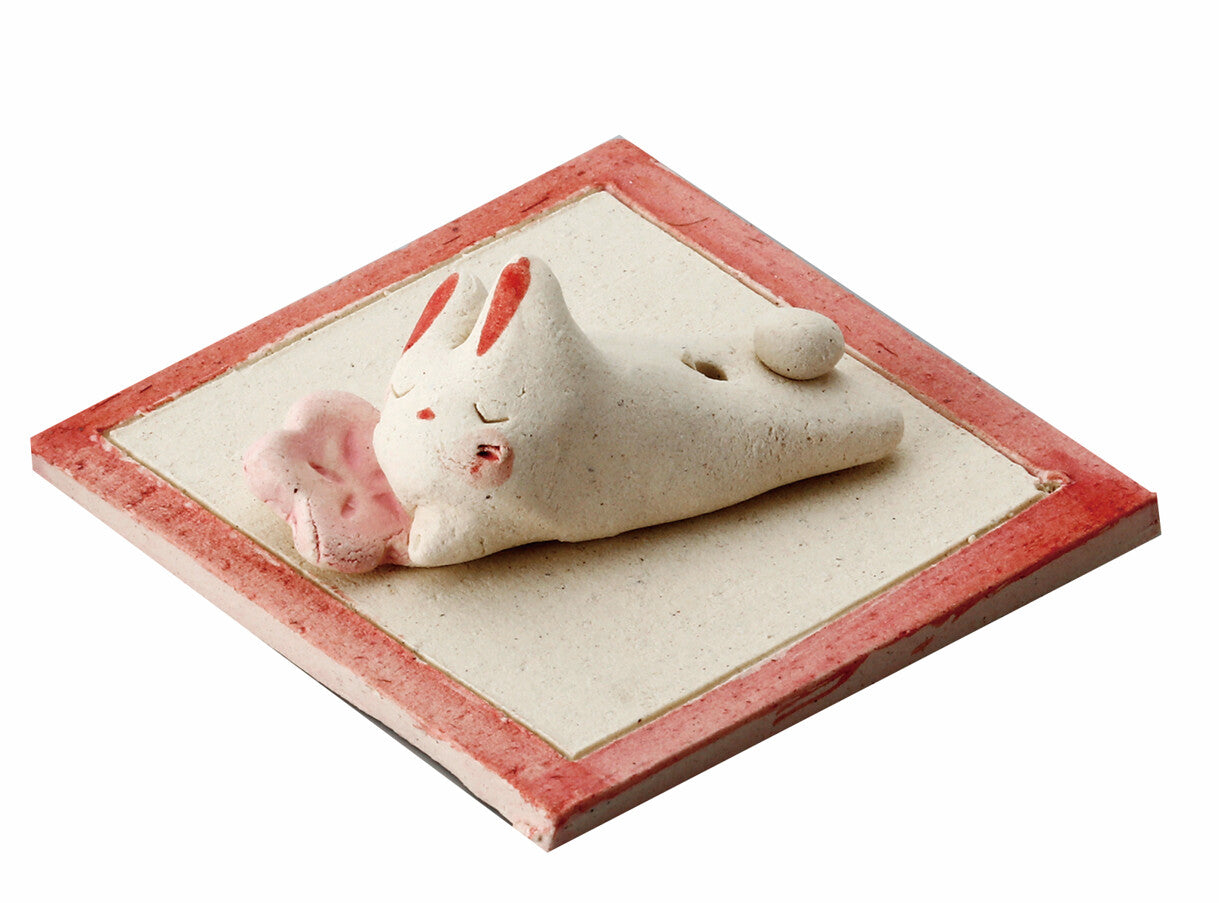 Resting Rabbit & Sakura Incense Stick Holder