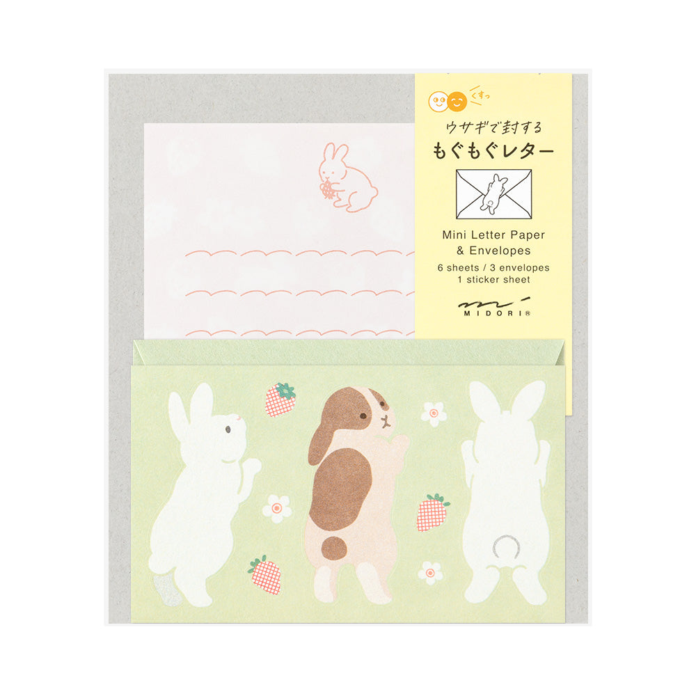 Midori Mini Letter Set With Stickers - Hungry Rabbit
