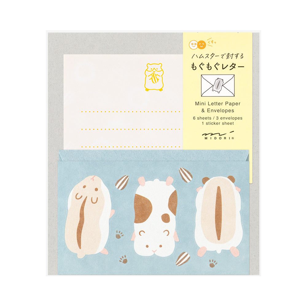 Midori Mini Letter Set With Stickers - Hungry Hamster