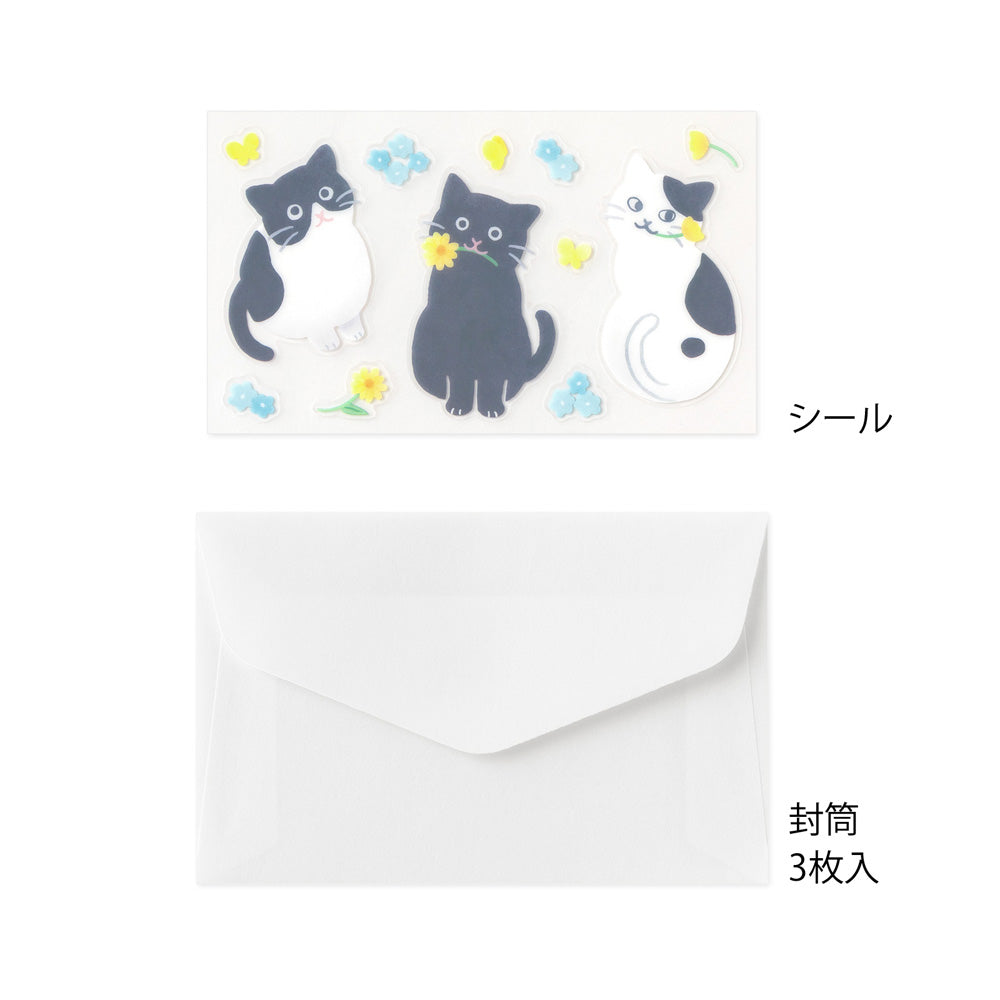 Midori Mini Letter Set - Cats & Flowers