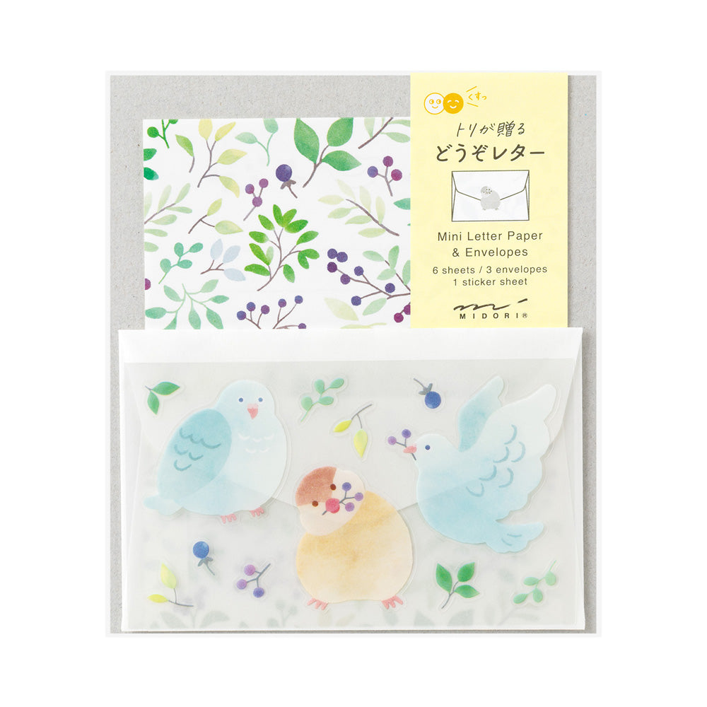 Midori Mini Letter Set - Birds & Flowers
