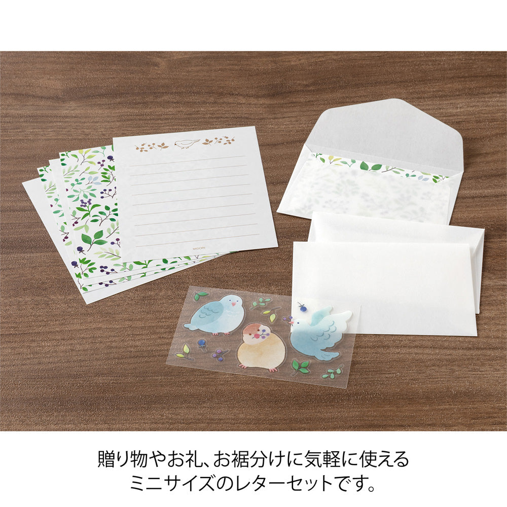 Midori Mini Letter Set - Birds & Flowers