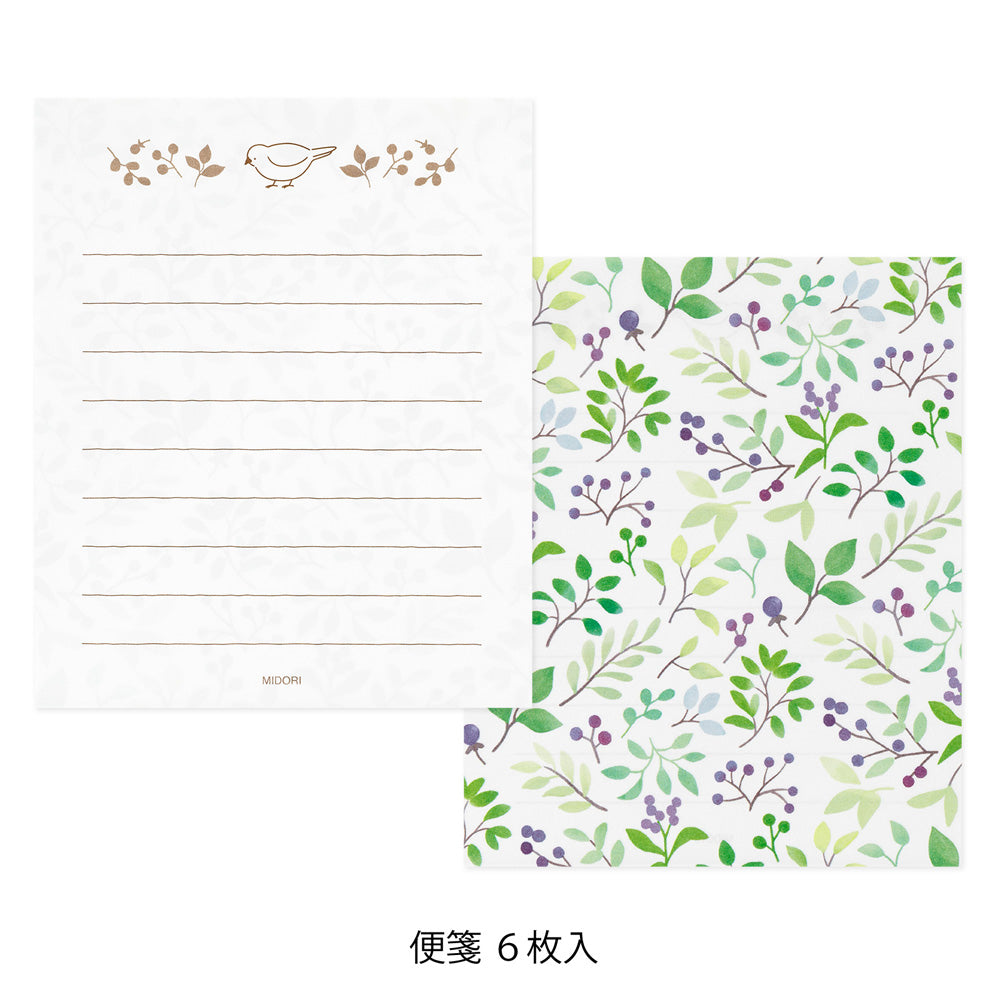 Midori Mini Letter Set - Birds & Flowers