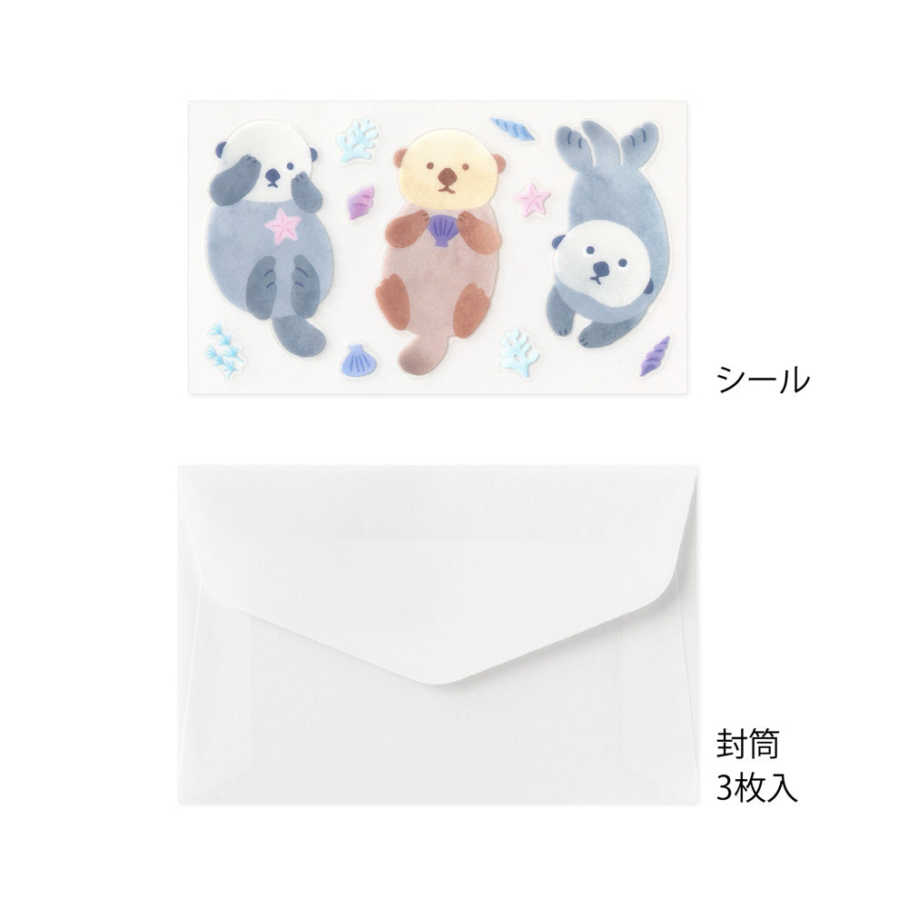 Midori Mini Letter Set - Sea Otters & Flowers