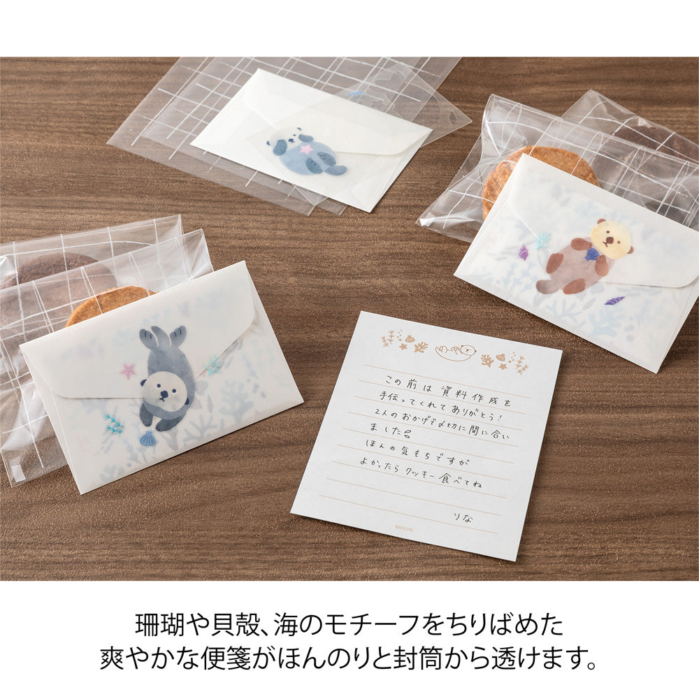Midori Mini Letter Set - Sea Otters & Flowers