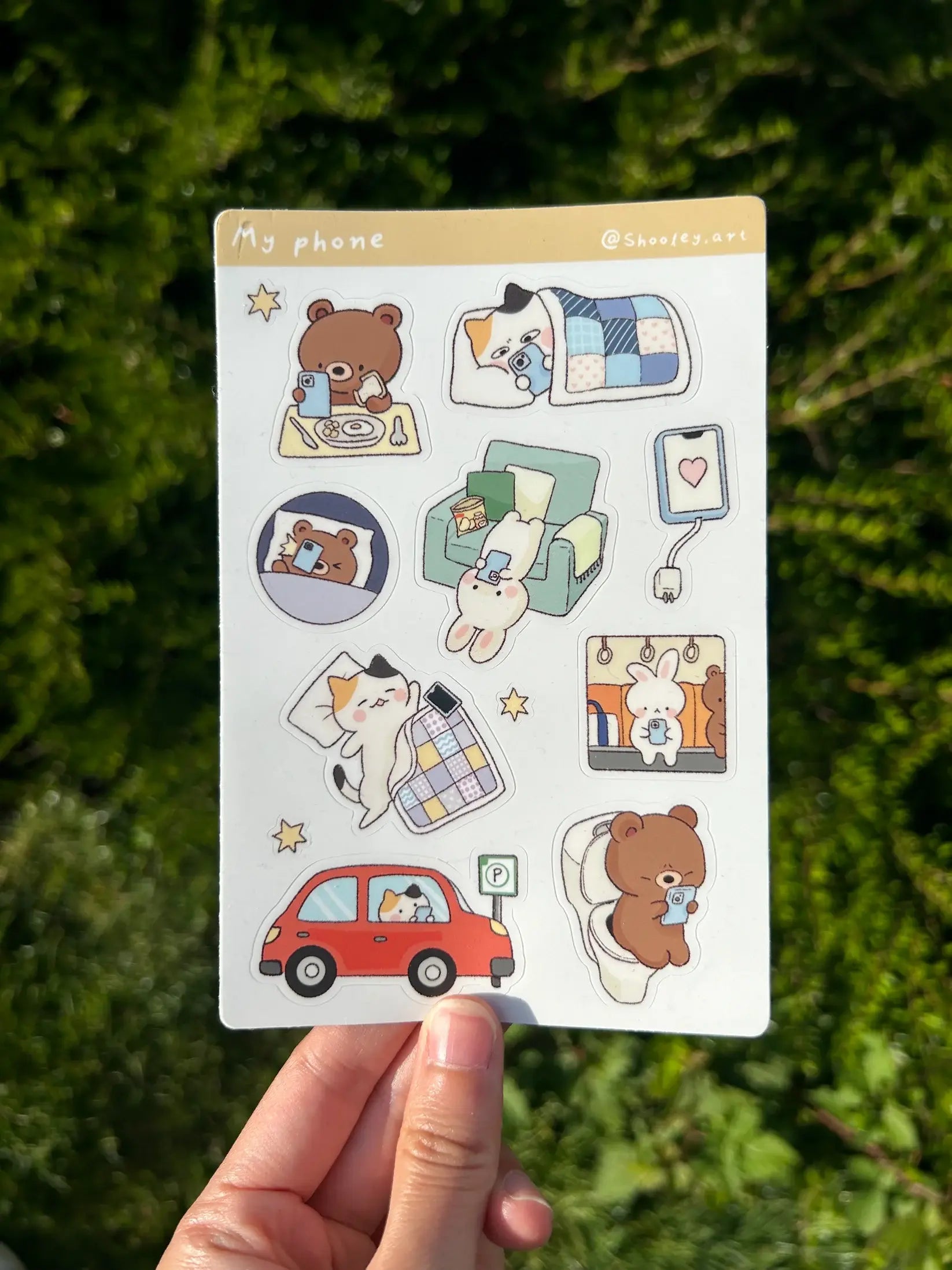 Phone lover sticker sheet - Vinyl sticker sheet