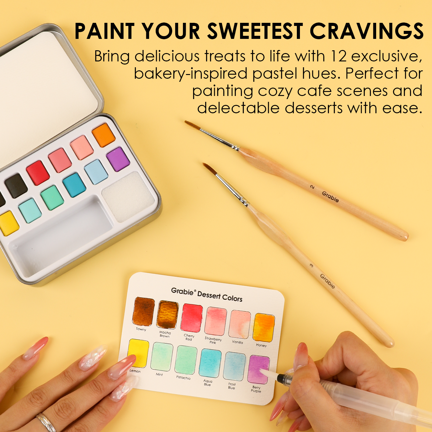 Watercolor Pocket Set Of 12 With Brush - Dessert Colors