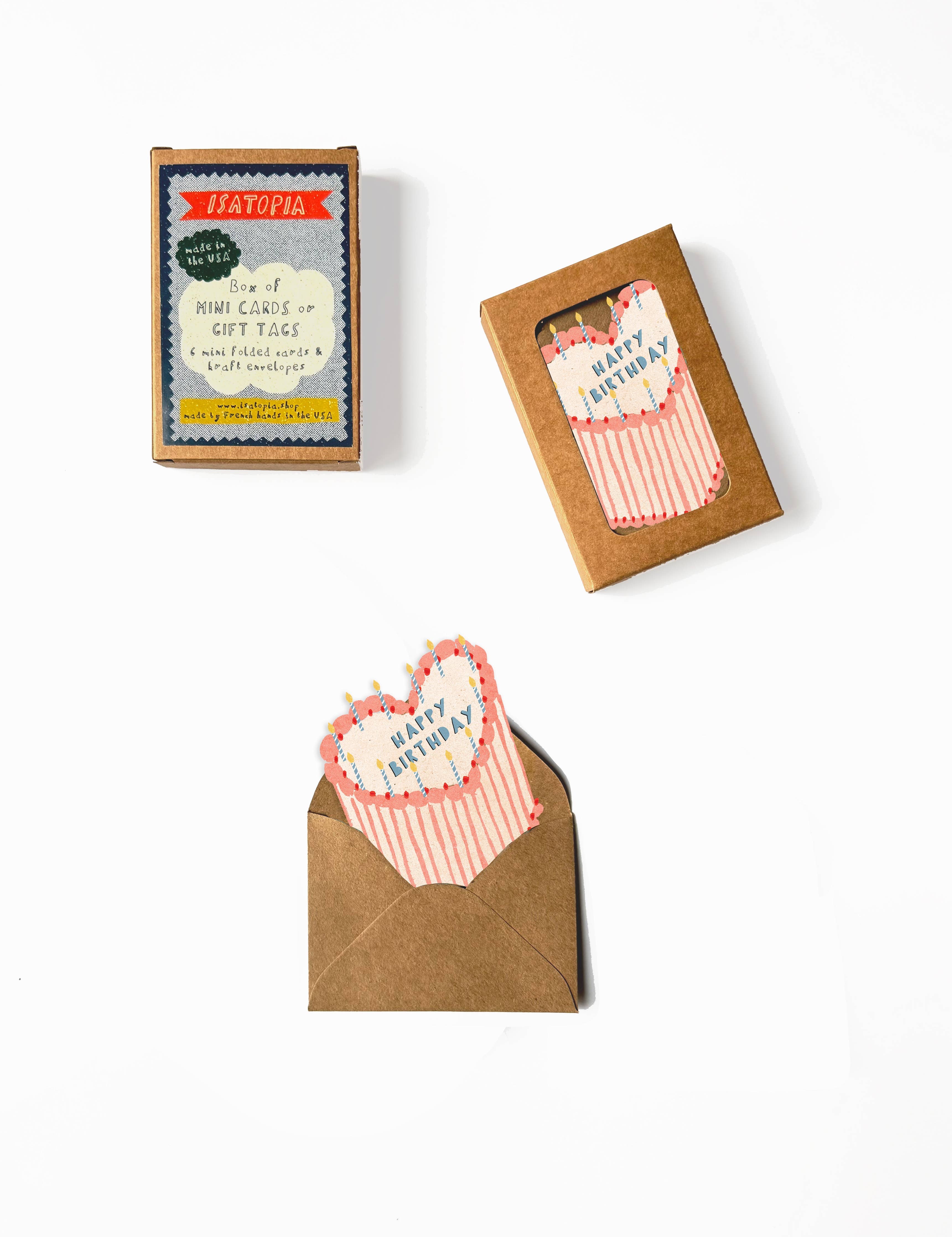 Heart Cake Mini Cards - Box of 6
