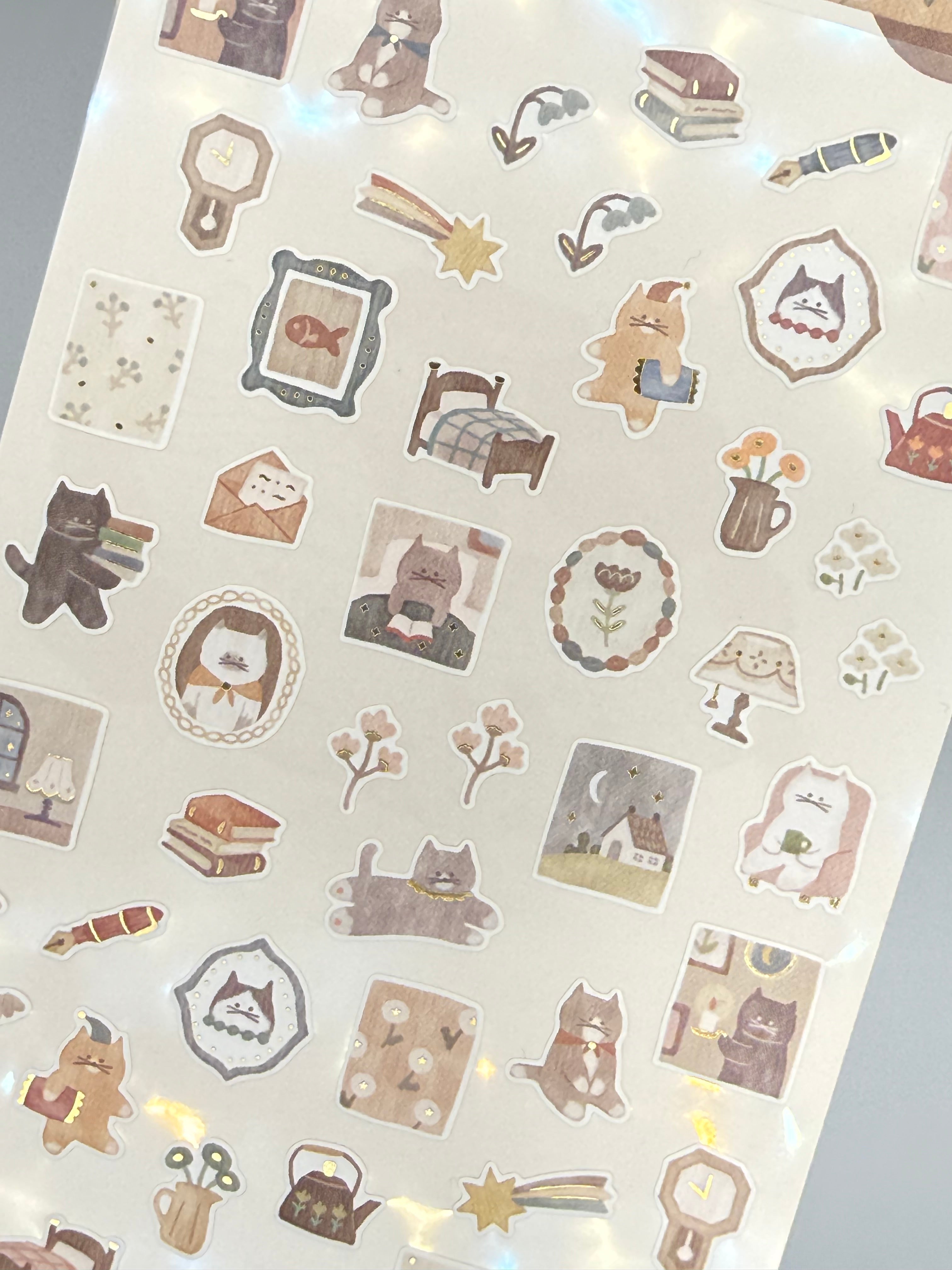 Lampo Mini Series Sticker Sheet - Cat & Night