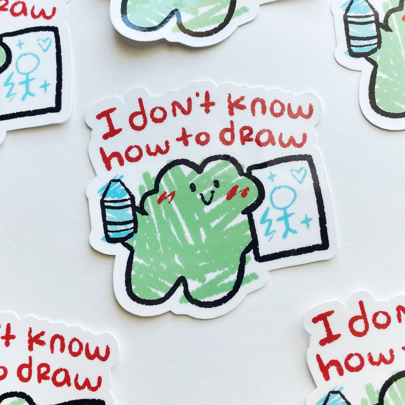 Cute Crayon Frog - Vinyl Sticker