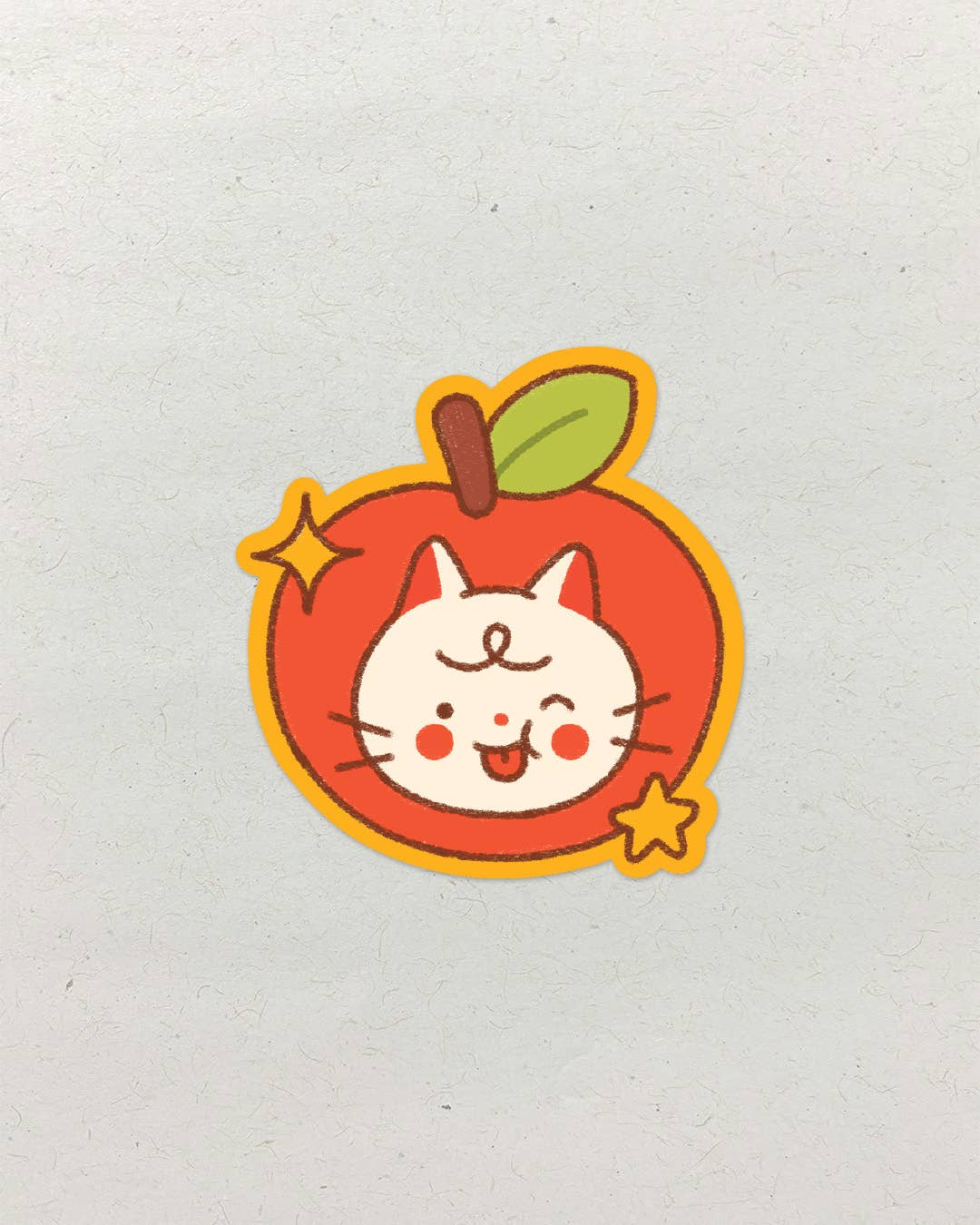 Apple Cat • Single Kiss Cut Vinyl Sticker