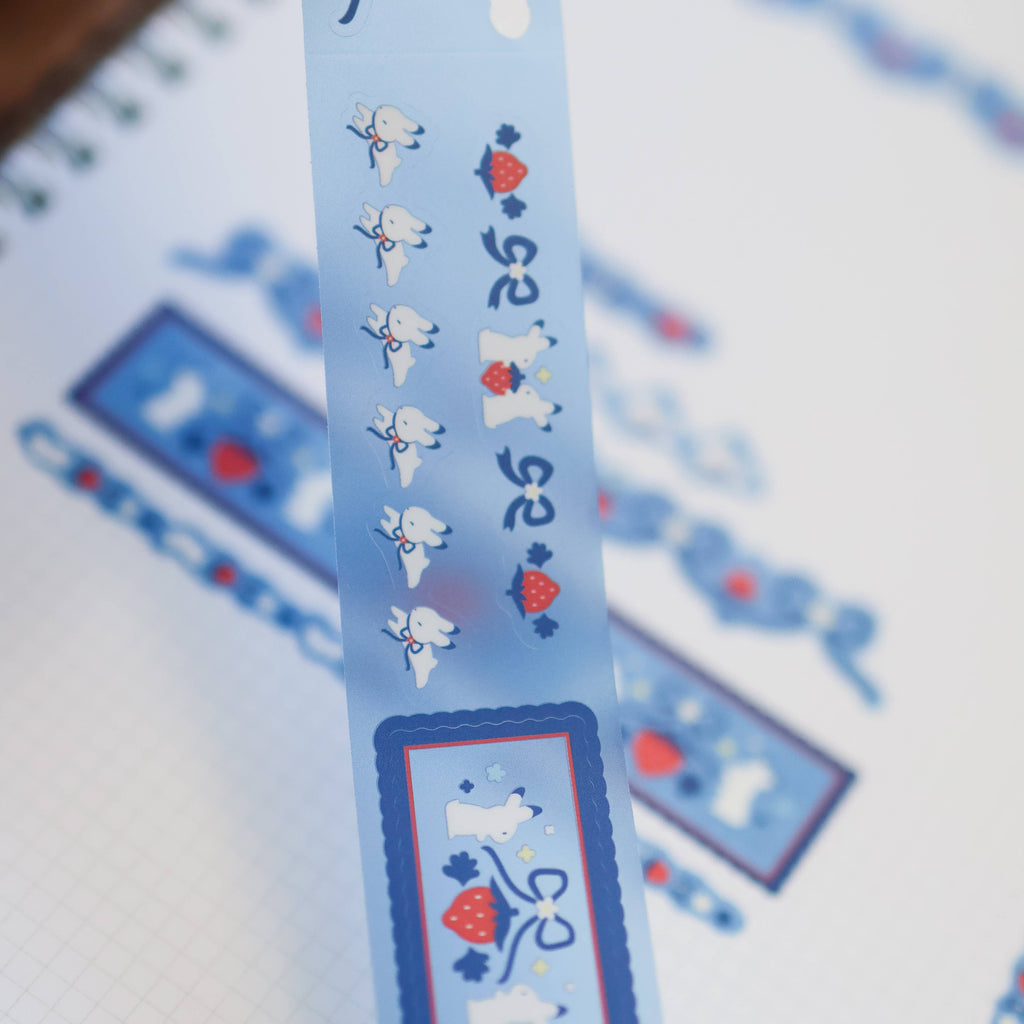 Kiss Cut PET Tape - Strawberry Bunnies