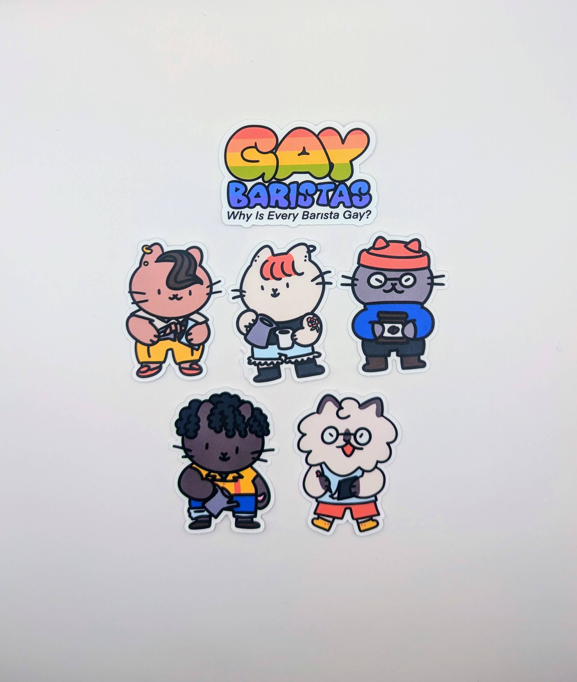 "Gay Baristas" Vinyl Sticker Sheet