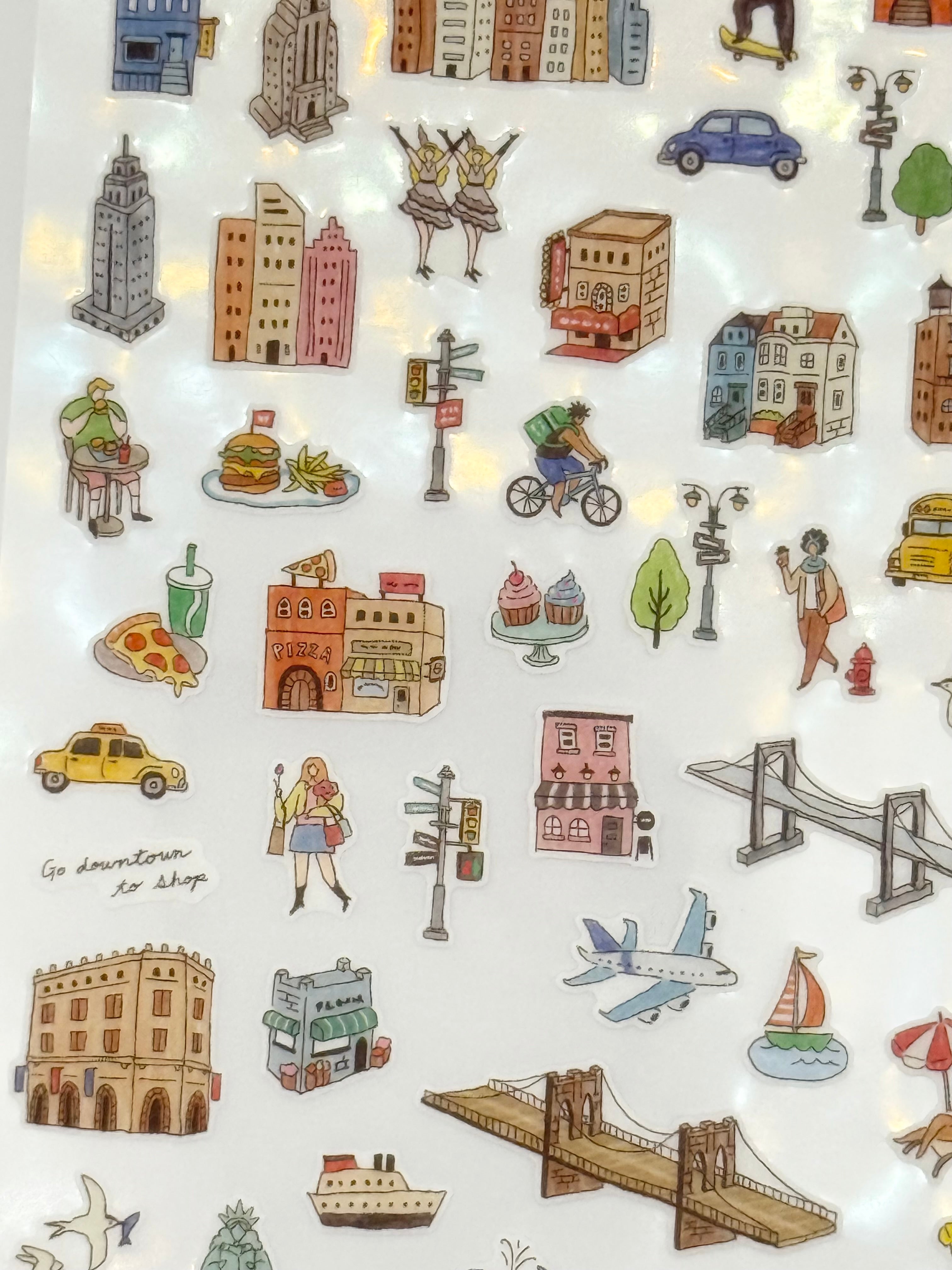 Machi Map Sticker Sheet - Blue City