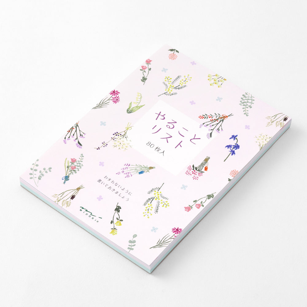Midori To Do Memo Pad - Dried Flowers