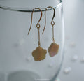 Flower Shell Earrings Dangle Cream